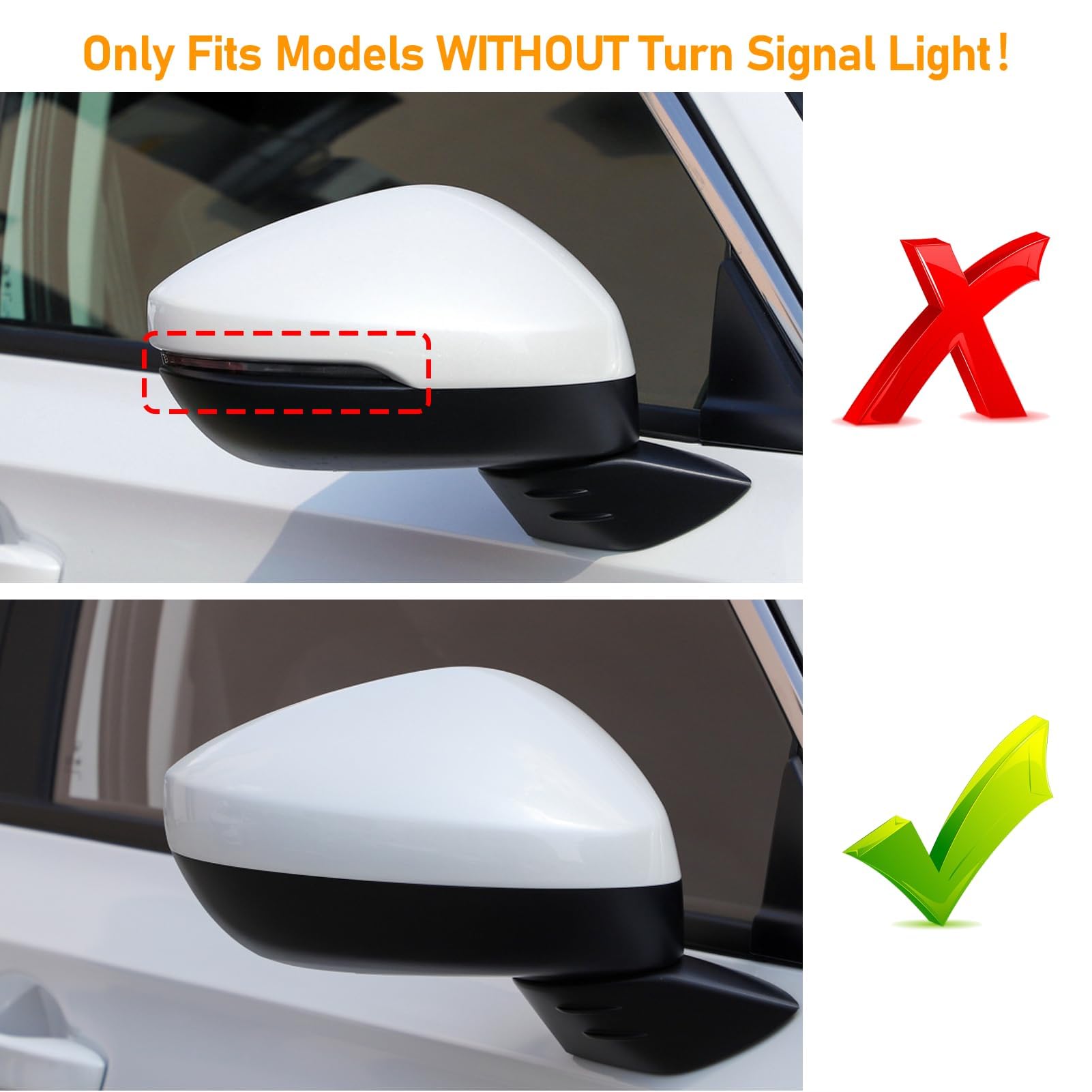 Moonlinks Compatible With 2022 2023 2024 2025 Honda Civic Side Ox Horn Mirror Cover Sticker, Carbon Fiber Lh & Rh Side Door Exte