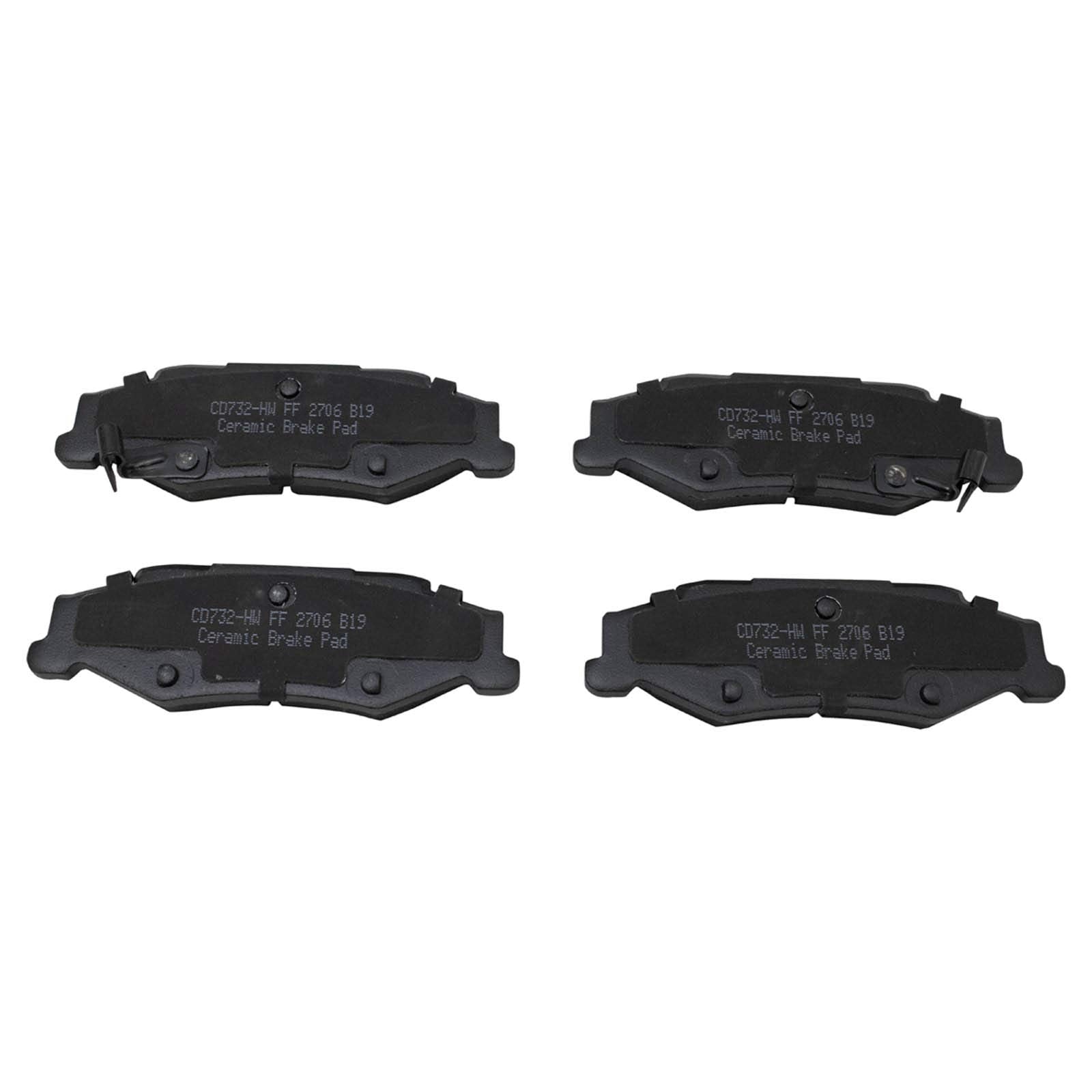 Trq Rear Brake Pads Ceramic Compatible With 2004-2009 Cadillac Xlr 1997-2013 Chevrolet Corvette