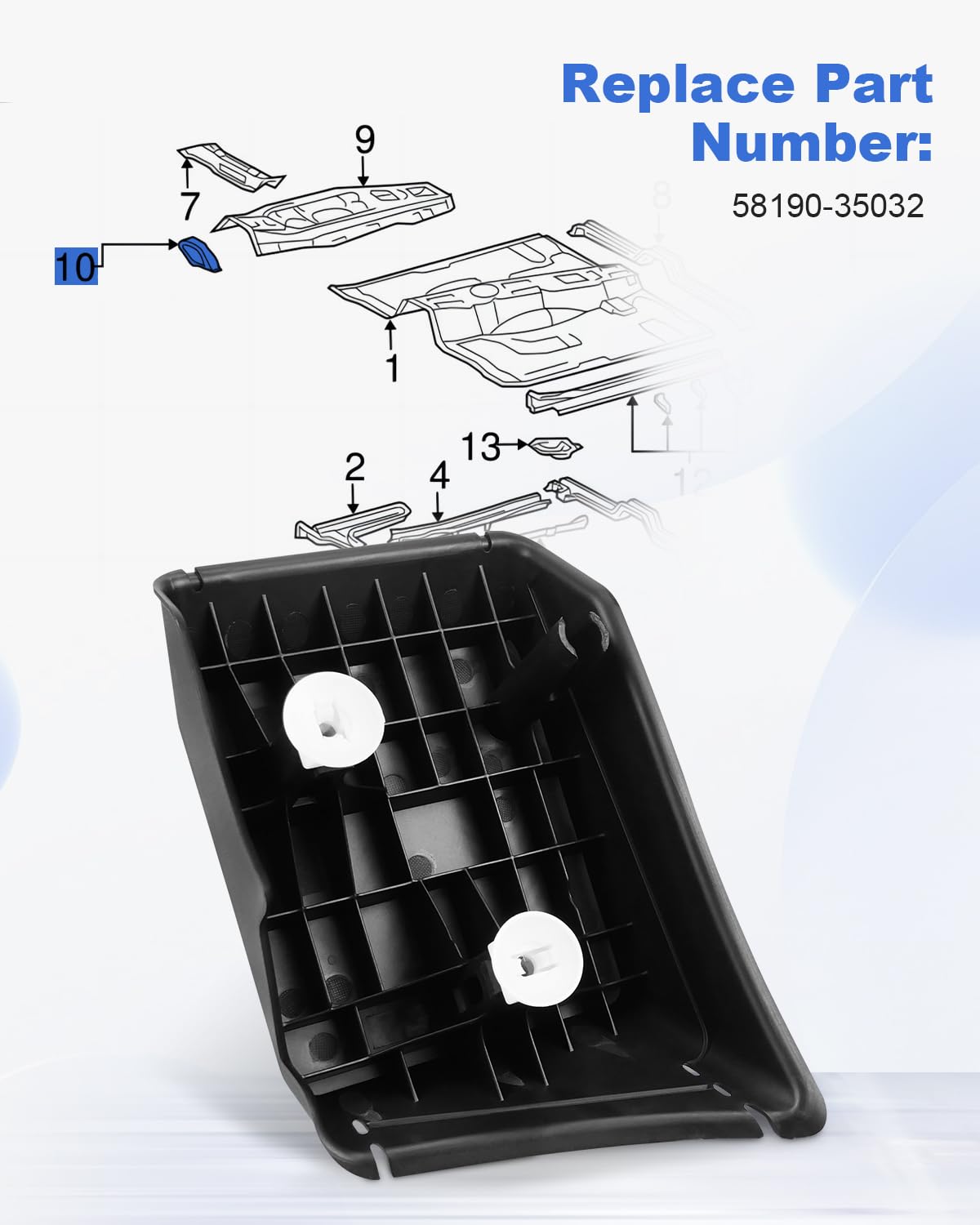 Floor Footrest Front Left Drivers Side Fit for Toyota 4Runner 2003-2009, Fit for FJ Cruiser 2007-2014, Replaces 58190-35031 5819
