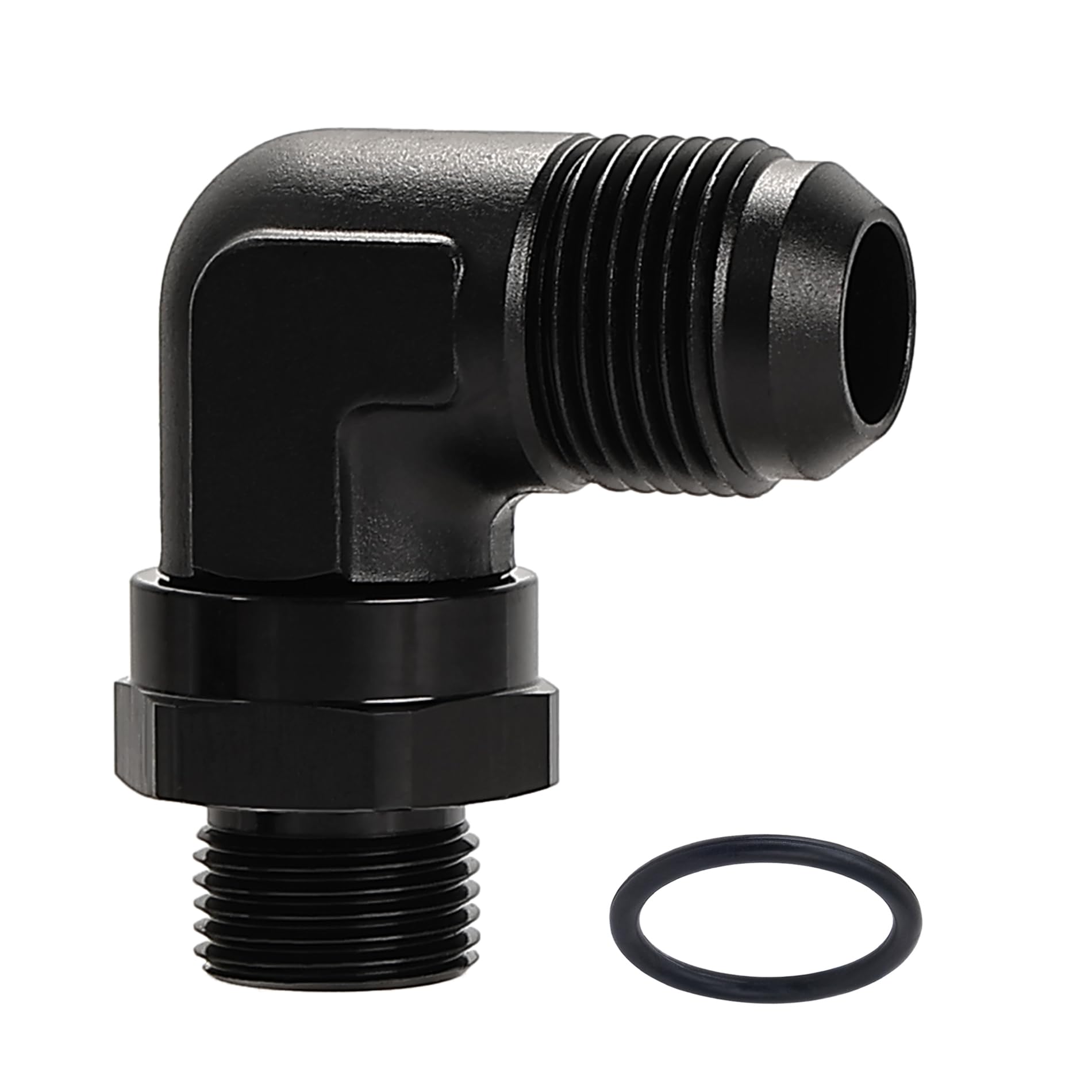 EVIL ENERGY 12AN Flare to 10AN ORB Male Swivel Adapter Fitting 90 Degree Black 1PC