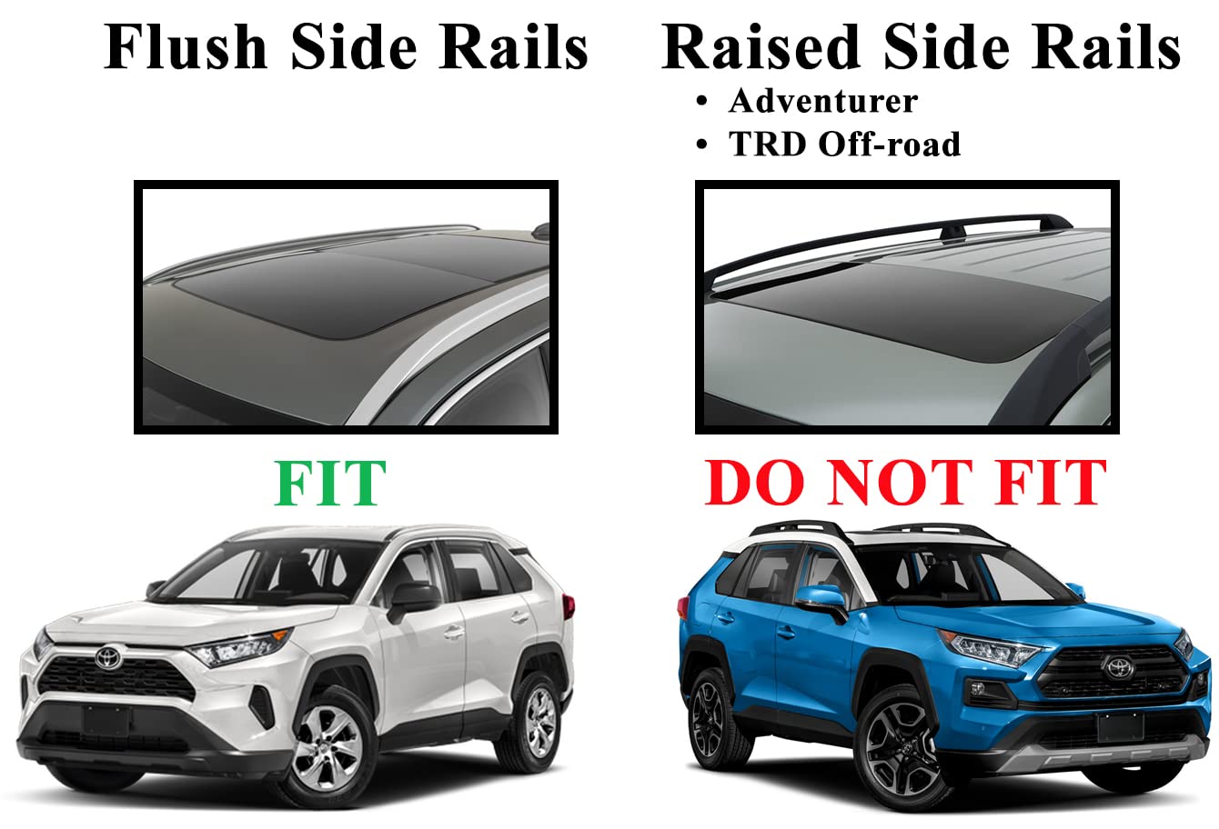 BRIGHTLINES Crossbars Roof Rack for 2019-2025 Toyota RAV4 LE XLE XSE, Metal, Black, Model BL404190