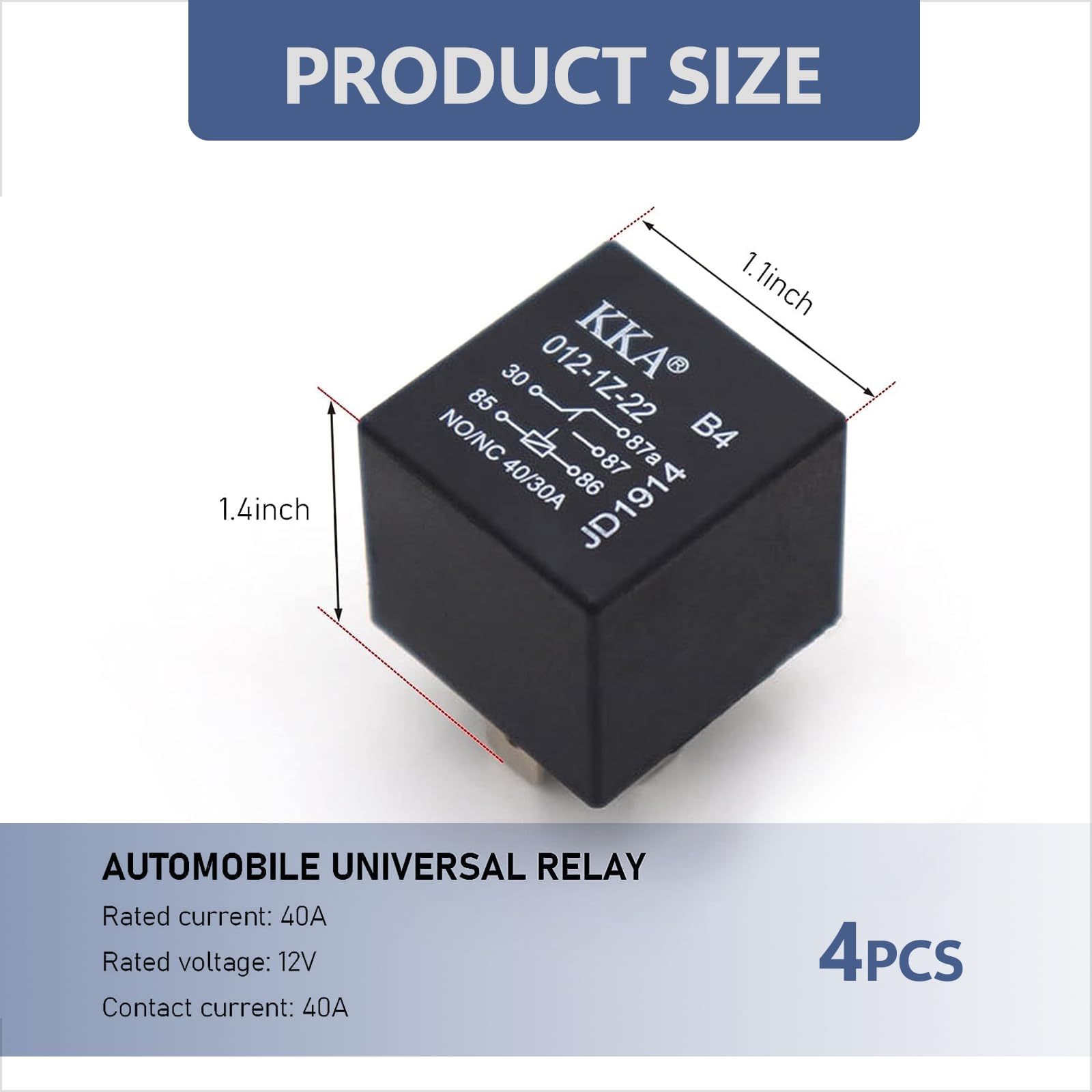 gunhunt 4 PCS 40A Automotive Relays, Car Relay Switch, 5 Pin Relay, 12V Waterproof Car Relay, Trim System Components, Replacemen