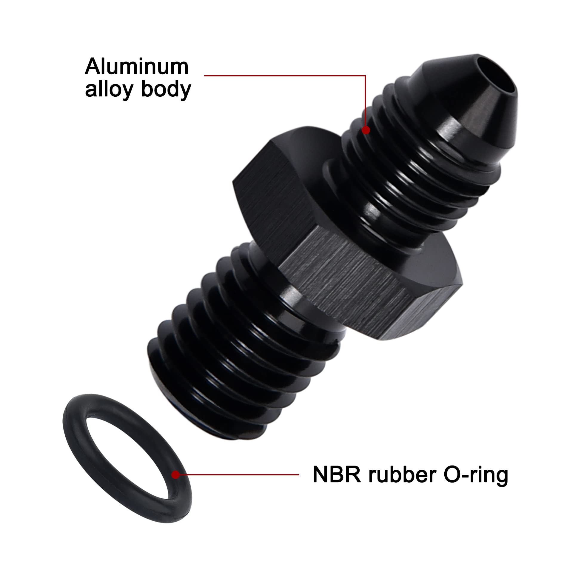 Evil Energy 3An Male Flare To M10 X 1.5Mm Male Metric Fitting Adapter Aluminium Alloy 2Pcs