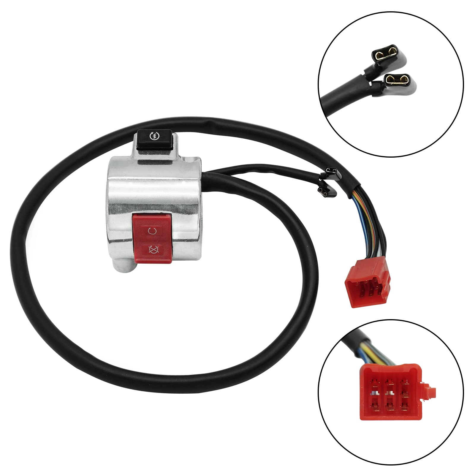 JAVIK Right Start Stop Kill Control Switch for Honda VTX1800, OEM# 35130-MCV-N22, Silver, Plastic, 2002-2008