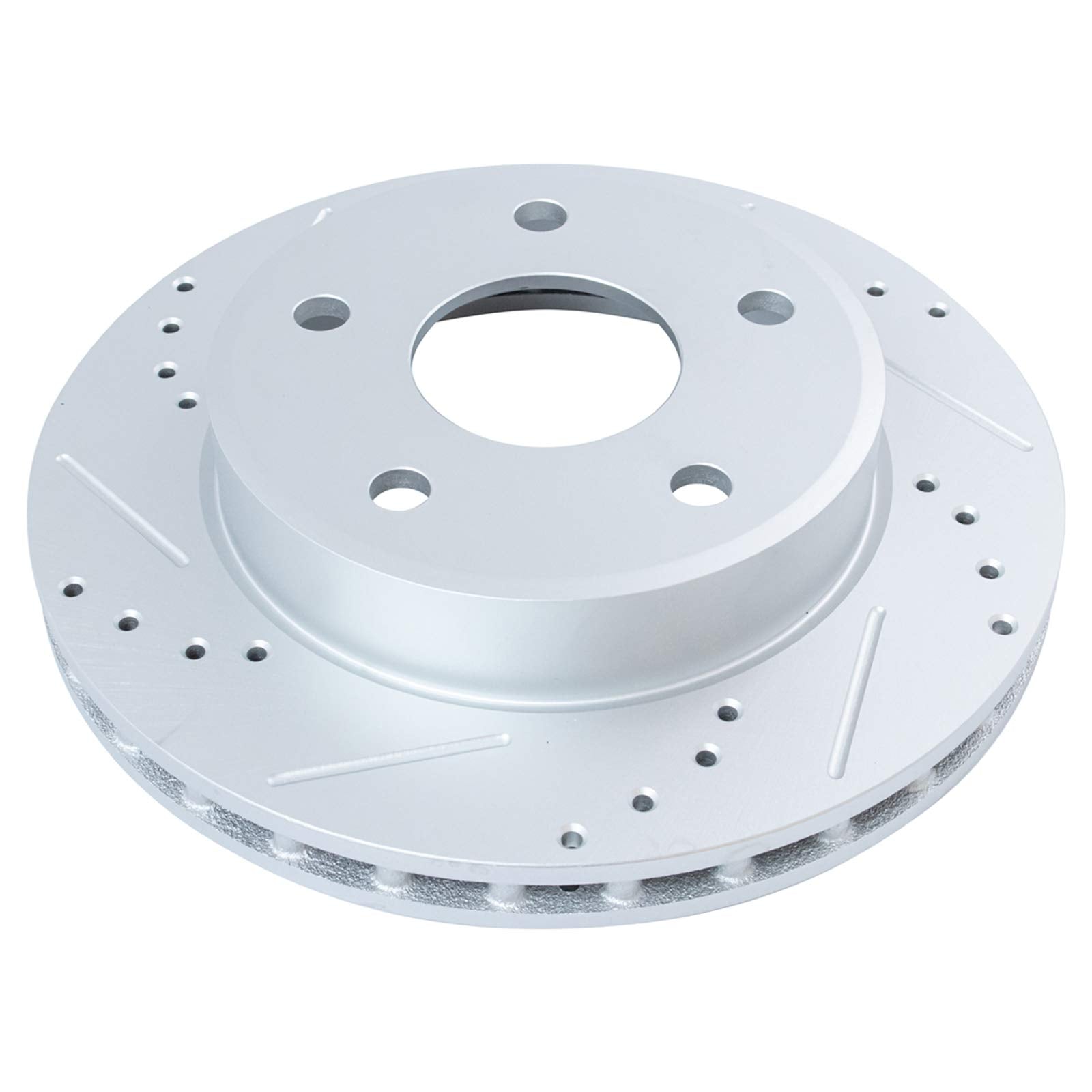 Trq Front Performance Brake Rotors Set Premium G-Coated Cross Drilled & Slotted Compatible With 2005-2010 Dodge Dakota 2006-2009