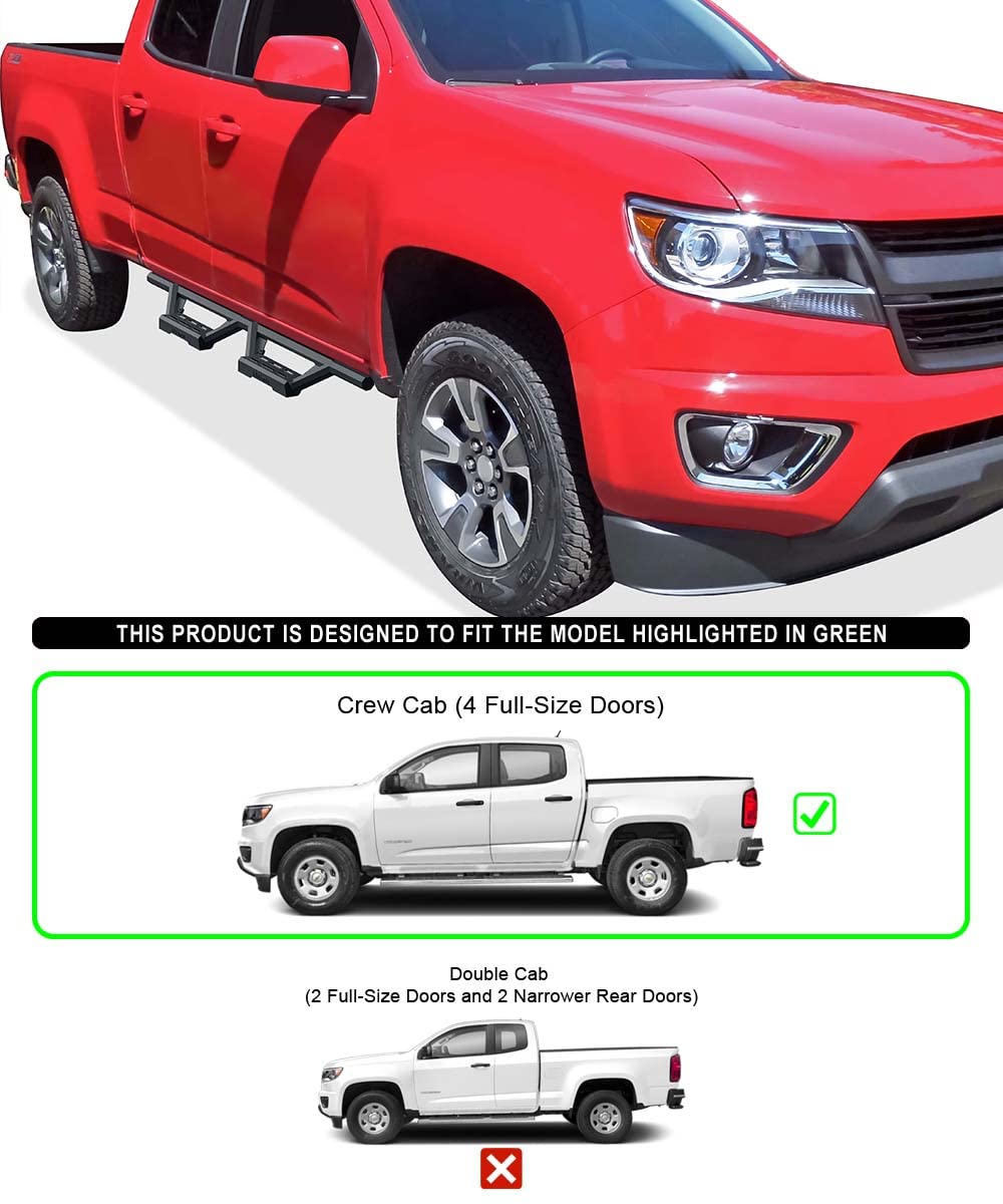 Aps Drop Steps Running Boards Compatible With Chevy Colorado Gmc Canyon 2015-2025 Crew Cab | 304 Stainless Steel Side Steps Nerf