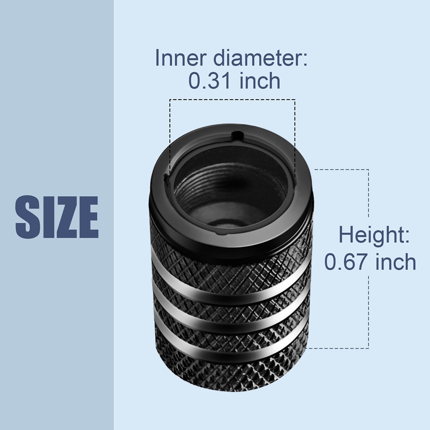 Tire Valve Stem Cap Cover - (5 Pack) Tire Air Cap Metal With Plastic Liner Corrosion Resistant Leak-Proof American Flag For Car Truck Motorcycle Bike Black