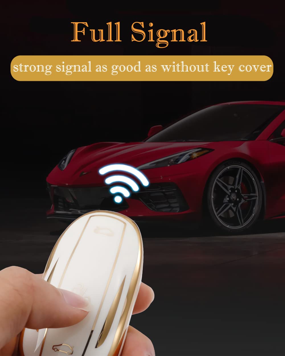 Cacacar For Tesla Model X Key Fob Cover With Keychain, Full Cover Protection Key Fob Case Premium Soft Tpu Smart Remote Key Hold