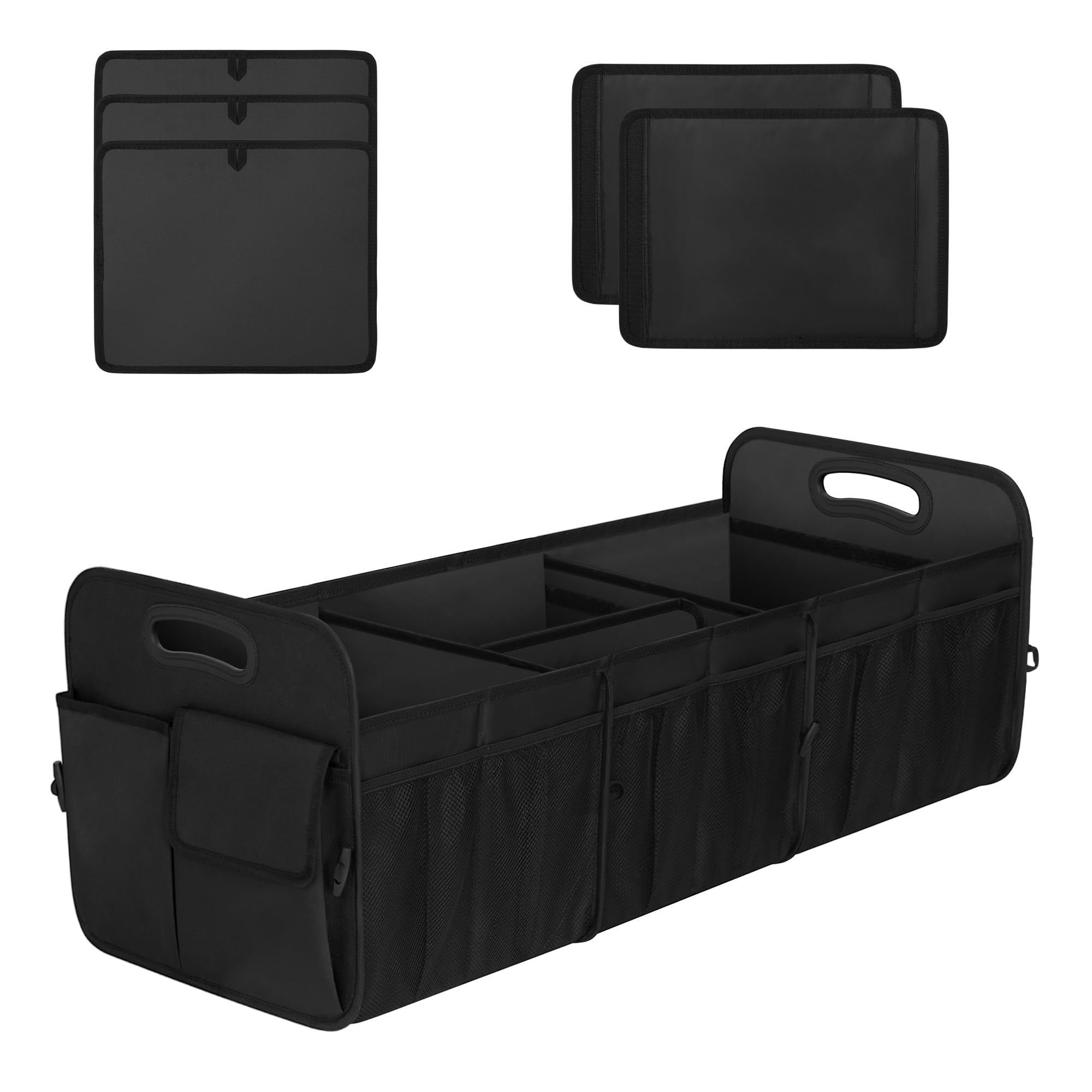 Femuar Large Capacity Trunk Organizer, Waterproof Car Accessory, NonSlip, Foldable, Suitable for All Vehicles, Black