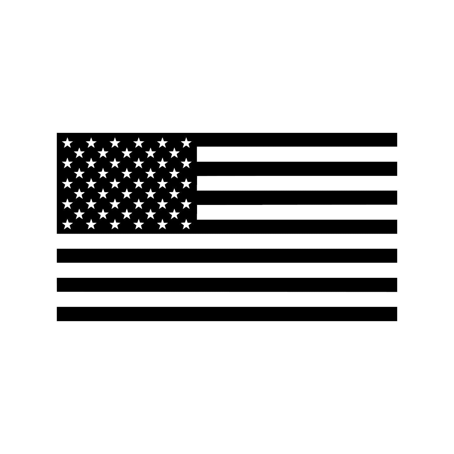 American Us Flag [Pick Color/Size] Vinyl Decal Sticker For Laptop/Car/Truck/Window/Bumper (7.5In X 4.2In, Matte Black)
