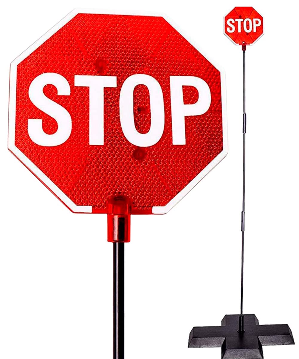 Cobra Tuning LED Stop Sign Parking Assistant - Flashing Signal, Black Plastic