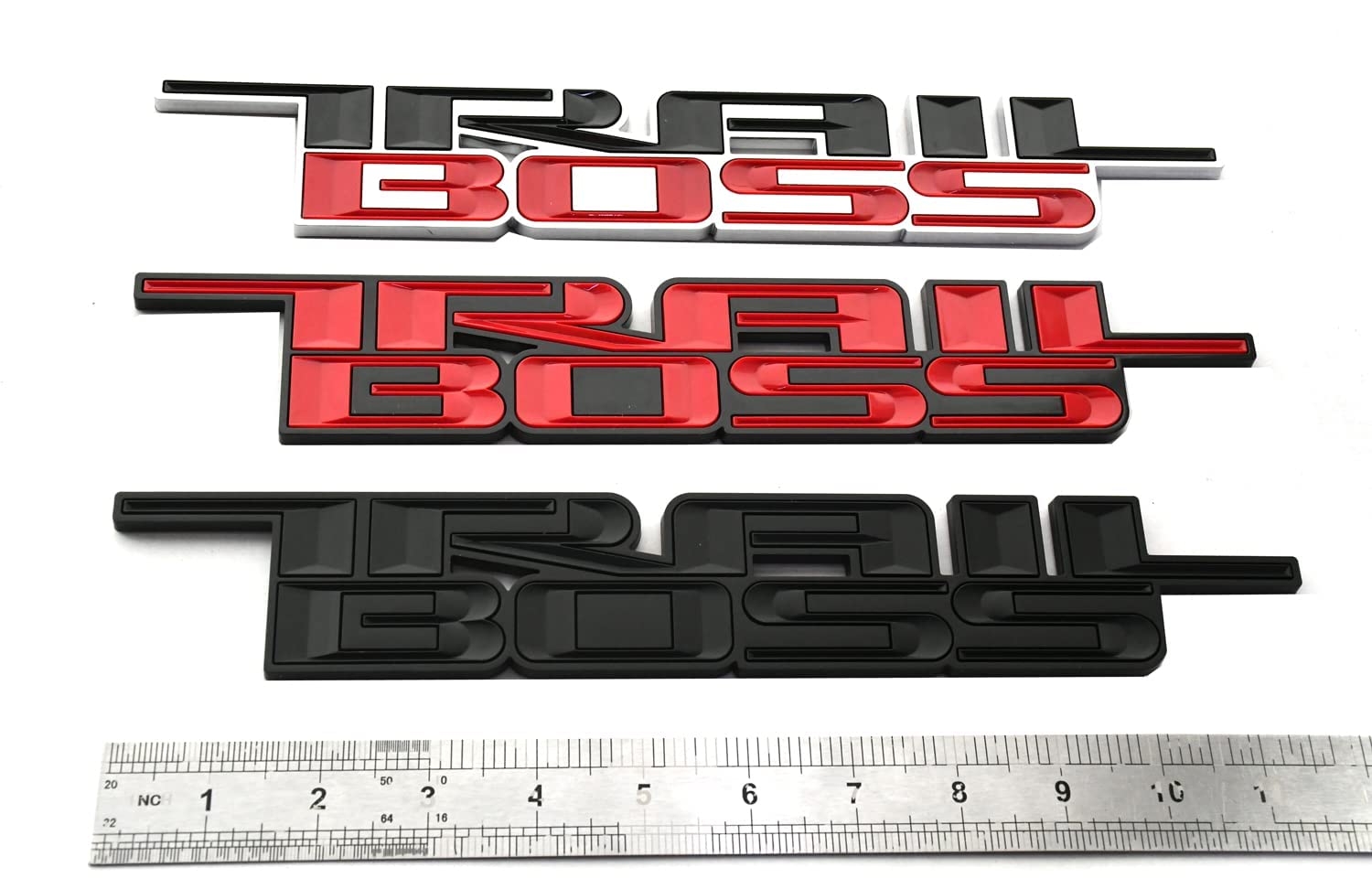 SSDD Trail Boss Emblem 3D Badge Side Decal Sticker Replacement for Chevy Silverado 1500 2500 HD - Matte Black