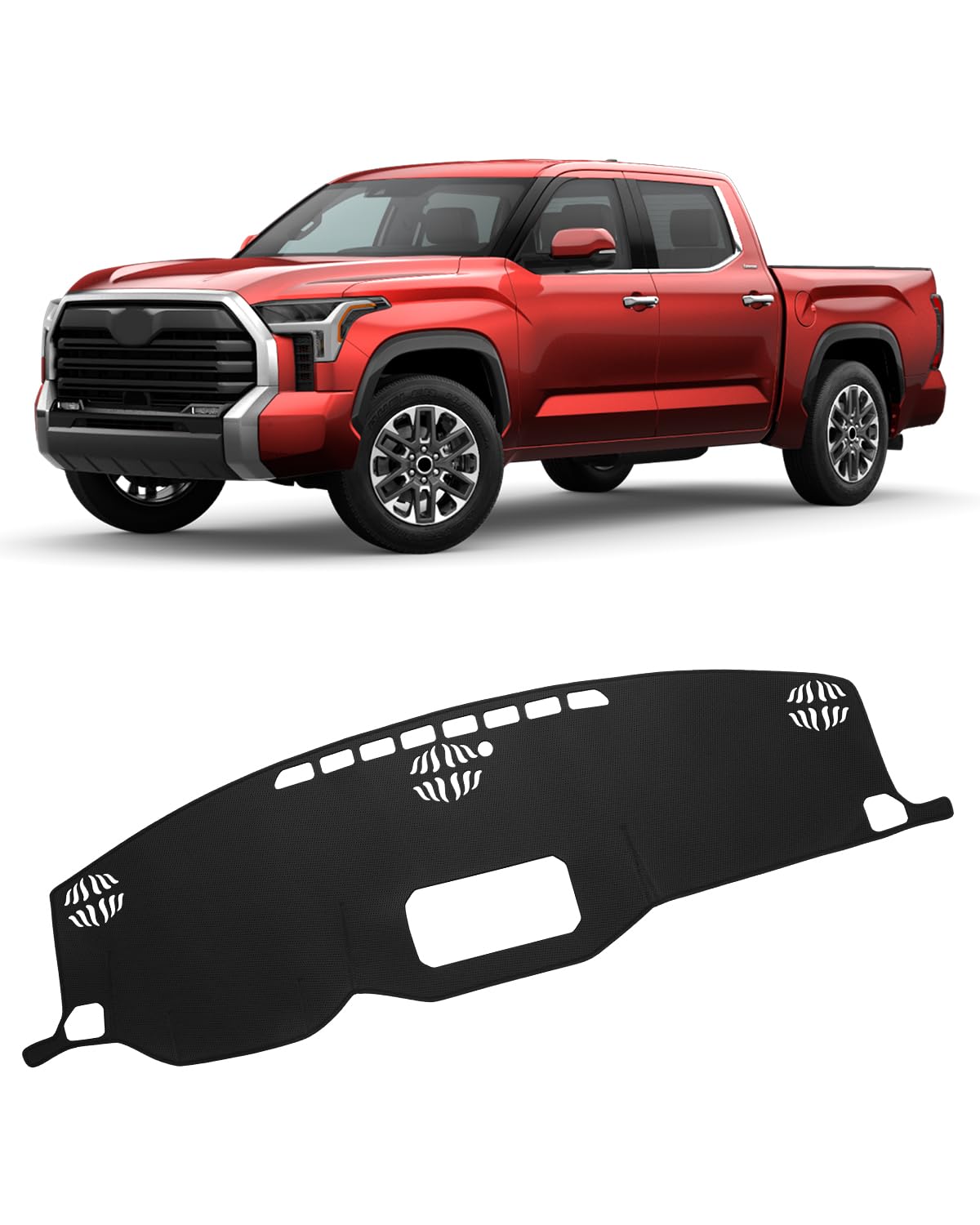 Fiilines Dash Cover For 2022-2025 Toyota Tundra, Dashboard Cover Mat For Tundra Accessories Sunshade Nonslip Mesh Protector No G