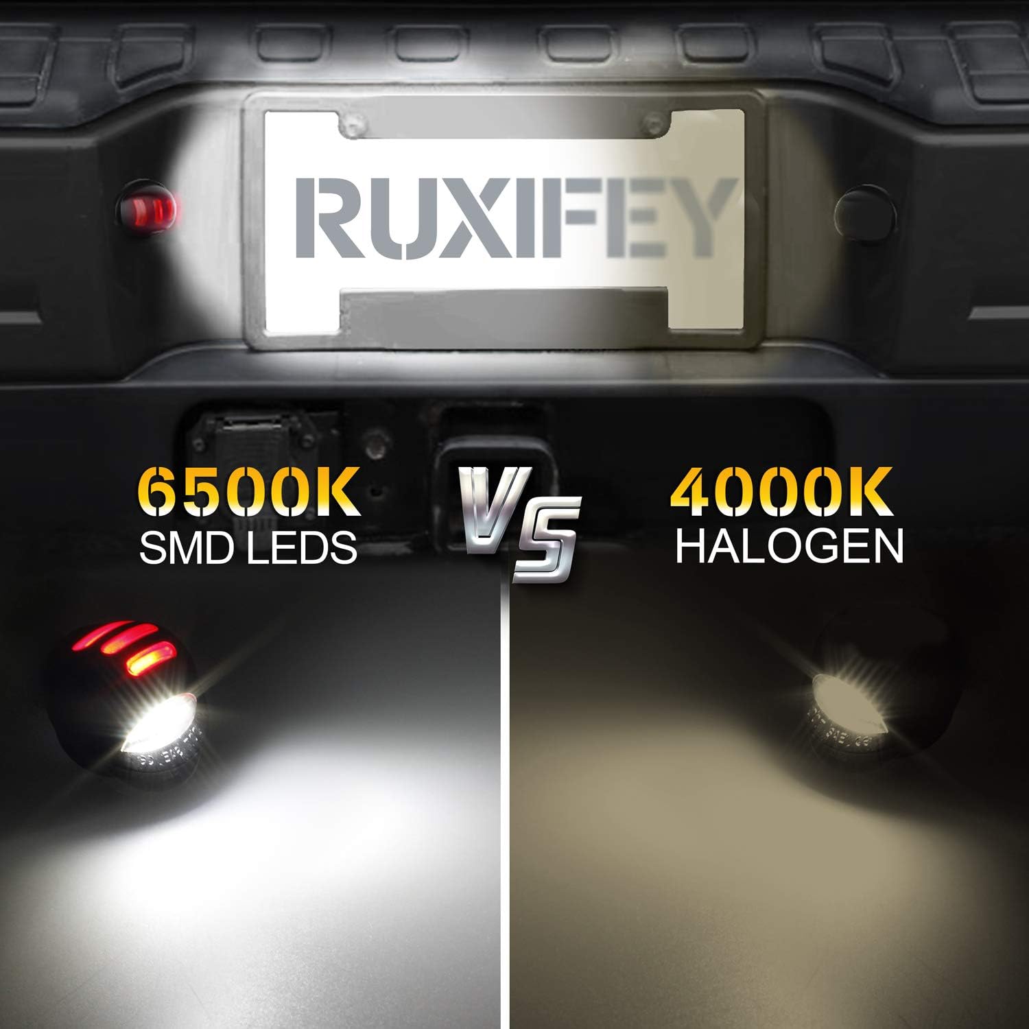Ruxifey Led License Plate Lights With Red Oled Neon Tube Compatible With Ford F150 F250 F350 F450 F550 Superduty Ranger Explorer