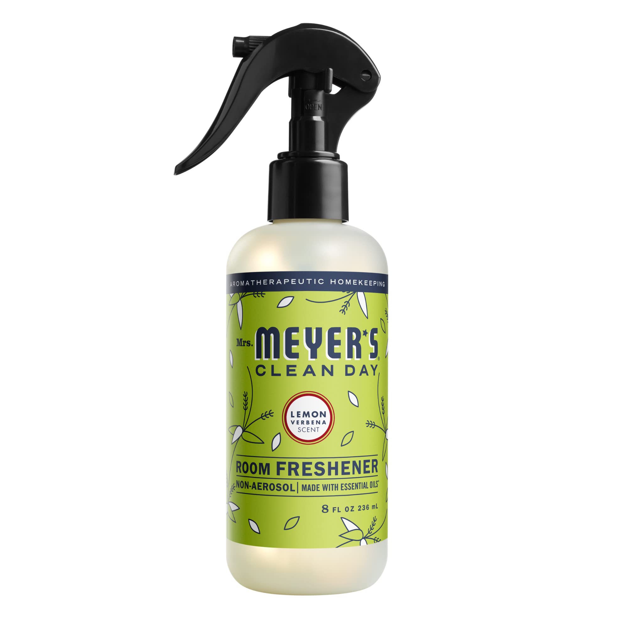 Mrs. Meyer'S Clean Day Room And Air Freshener Spray, Non-Aerosol Spray Bottle Infused With Essential Oils, Lemon Verbena, 8 Fl.