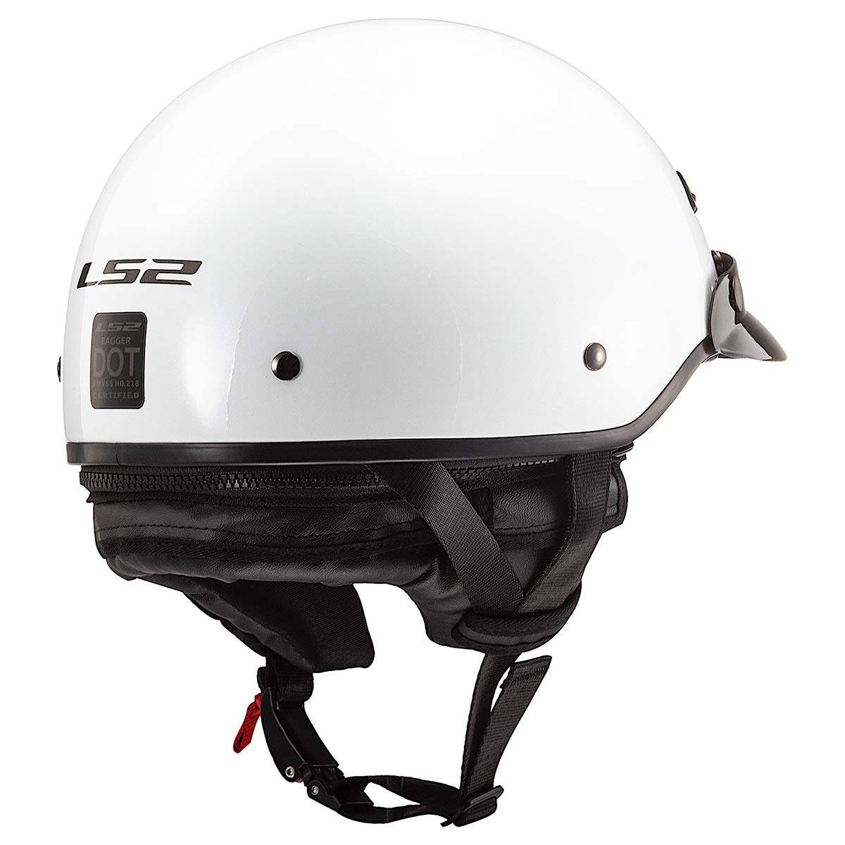Ls2 Helmets Bagger Motorcycle Half Helmet (Gloss White - Medium)