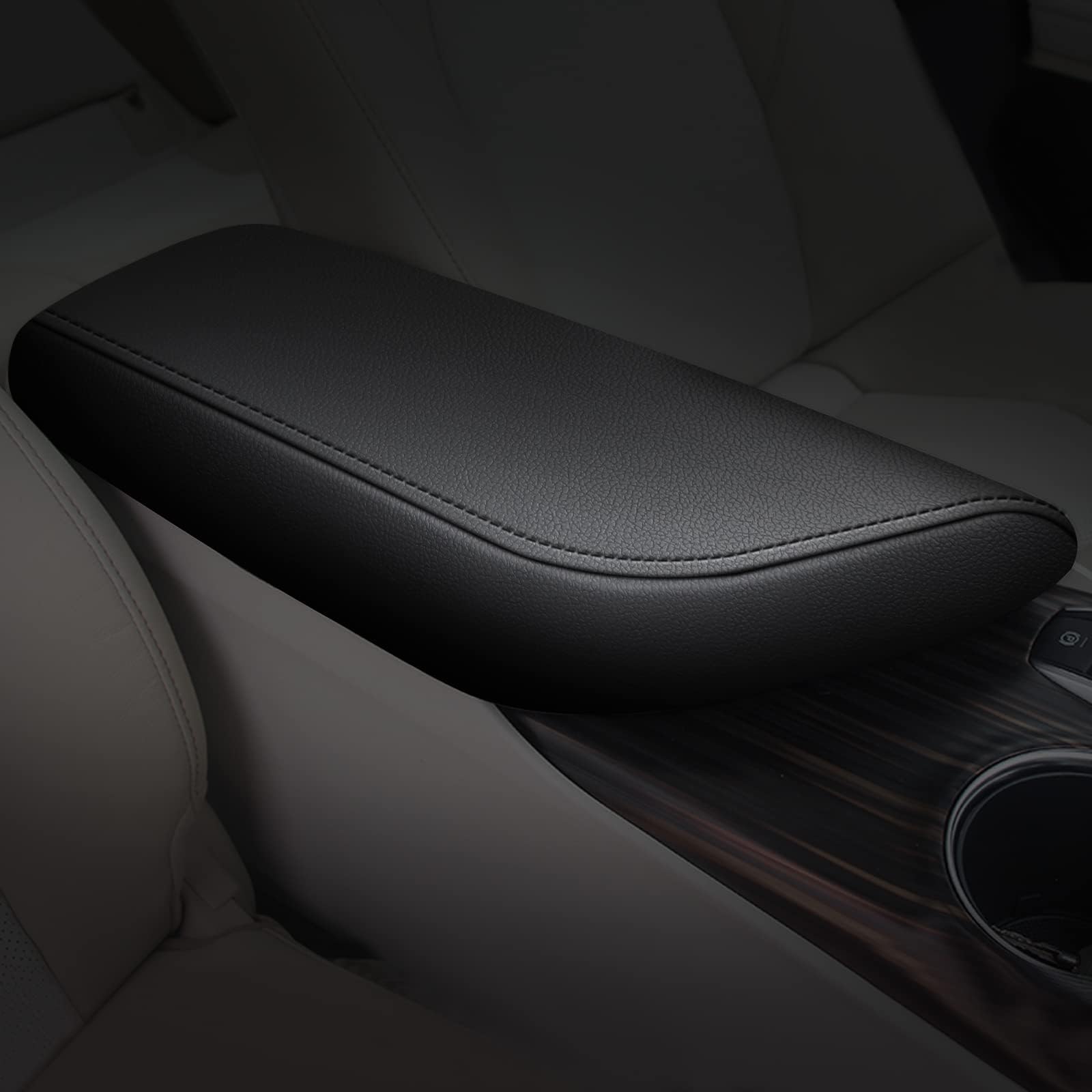 Aomsazto Center Console Cover Customized Armrest Cover Compatible With 2018-2024 Toyota Camry, Leather Arm Rest Covering For Car