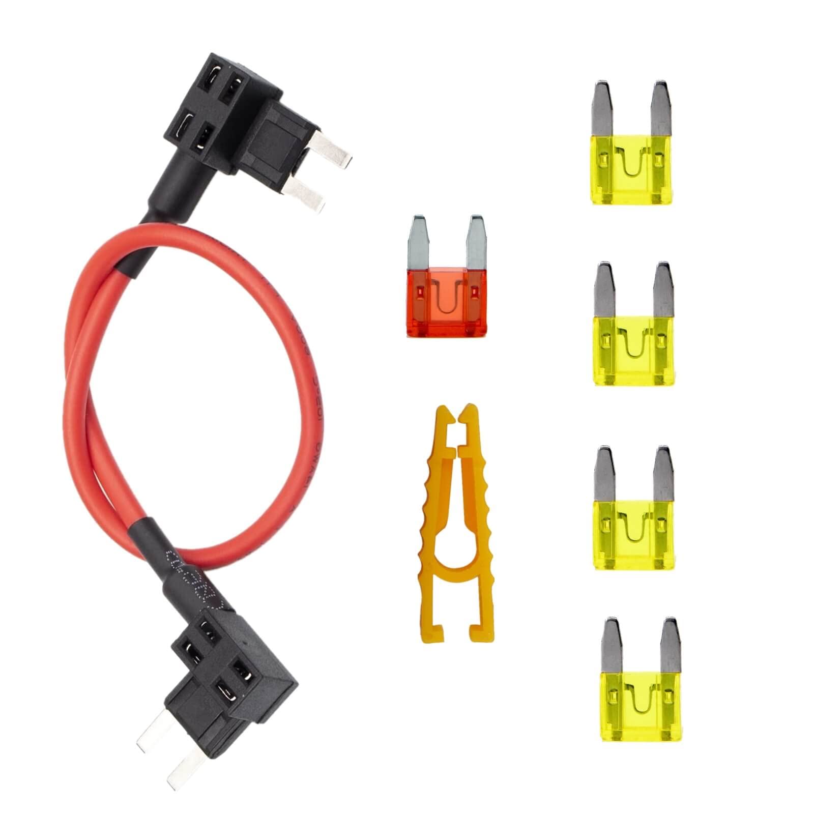 Tipm Bypass Cable, Fuse Holder Fuse Adapter,Repair Fuel Pump Relay Bypass Cable Compatible With Dodge Ram 1500 2500 3500 Jeep Chrysler Vw 2007-2016, 14Awg Wire/20Amps Replace Cbwpr091Aa
