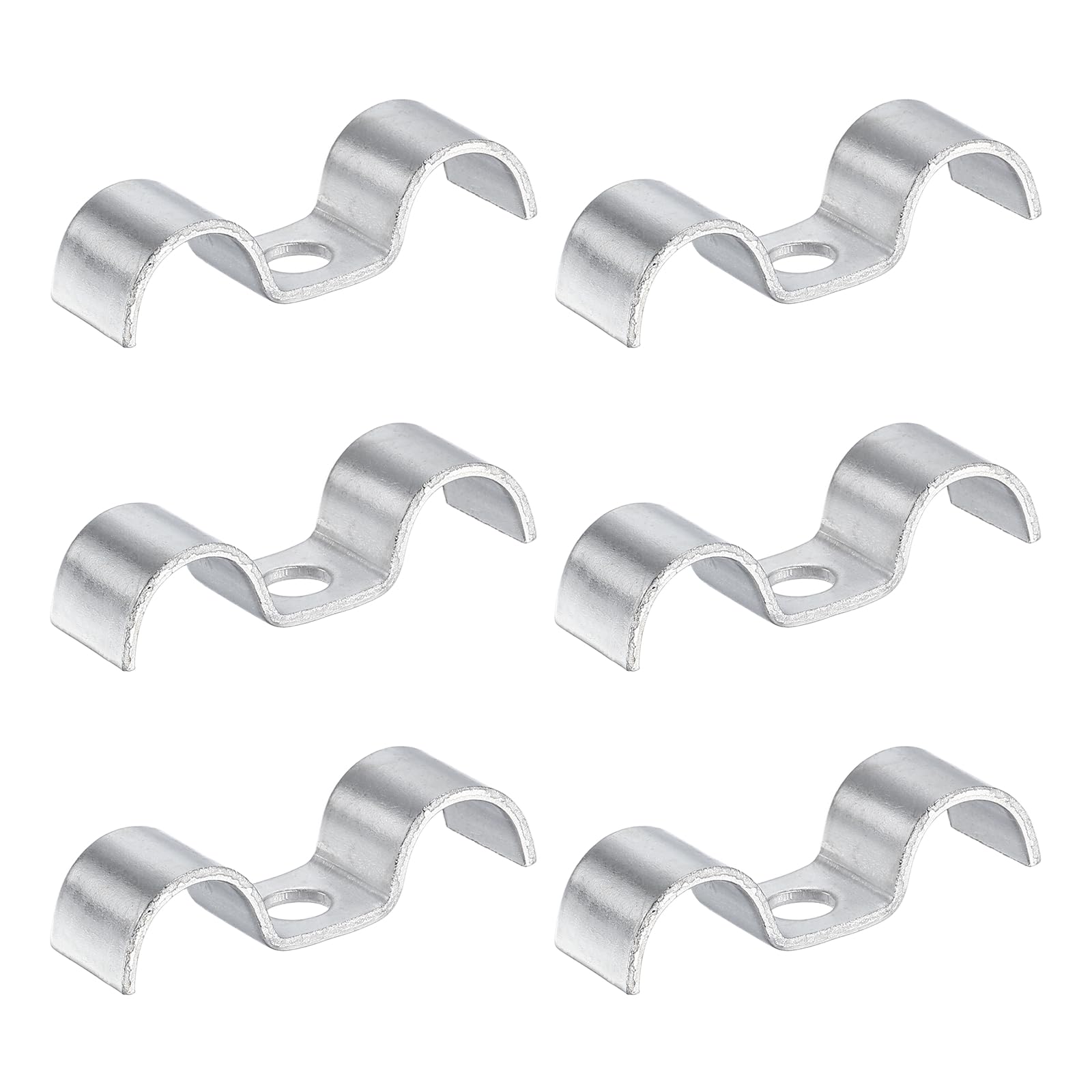 HARFINGTON 6Pcs Stainless Steel Double Line Clamp 14 mm / 9/16 inch Fuel Lines Clips M-Shape Mounting Clip for Brake Fuel Lines 