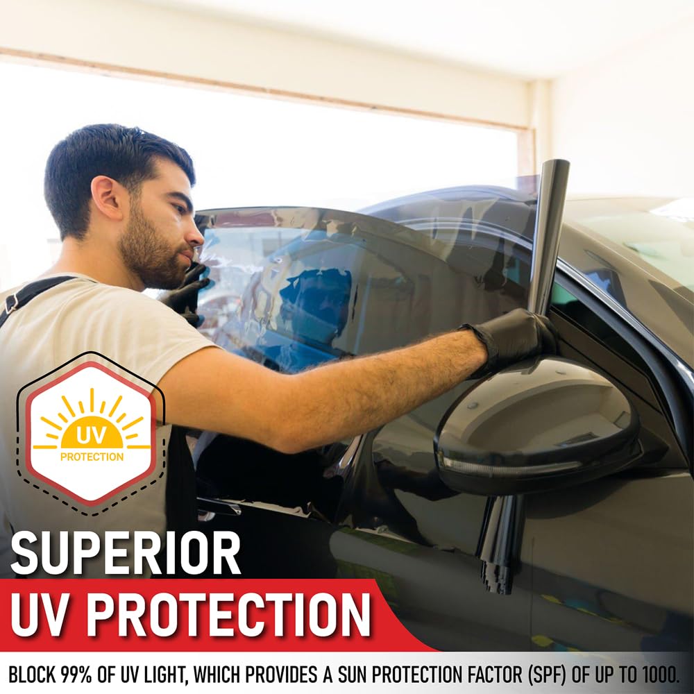 HIDNY United Professional 5% VLT Window Tint Film 24"x100' - Privacy, UV/IR Blocking, Standard Black, Model PF-0350