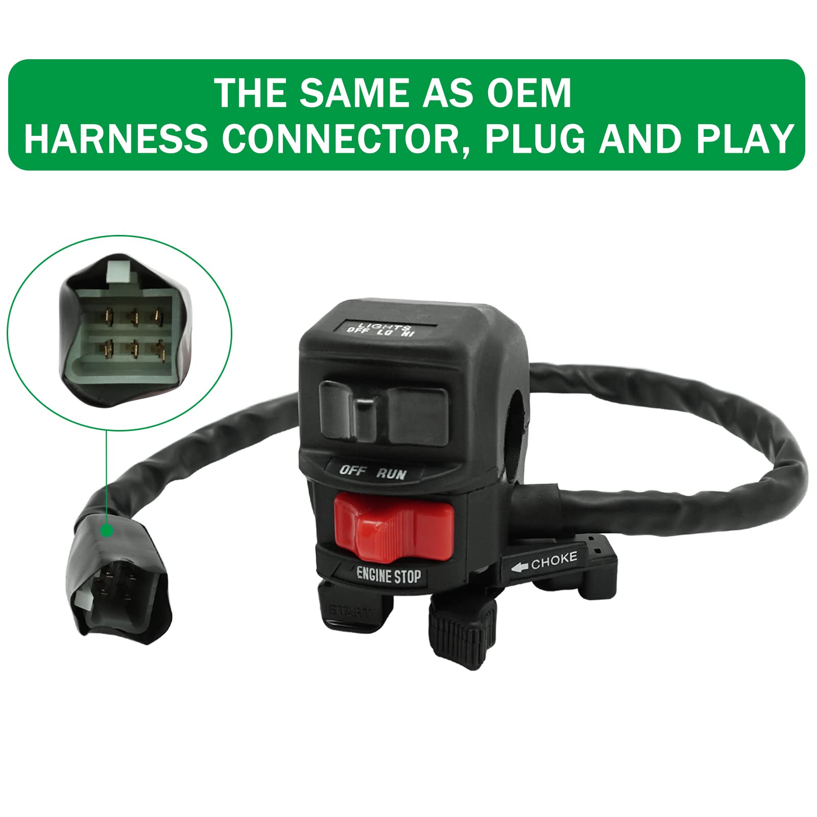 Handlebar Switch Engine Start Stop Run Off Headlight Switch 46091-1462 for Kawasaki Bayou 300 400 KLF300 400 Lakota 300 KEF300 P