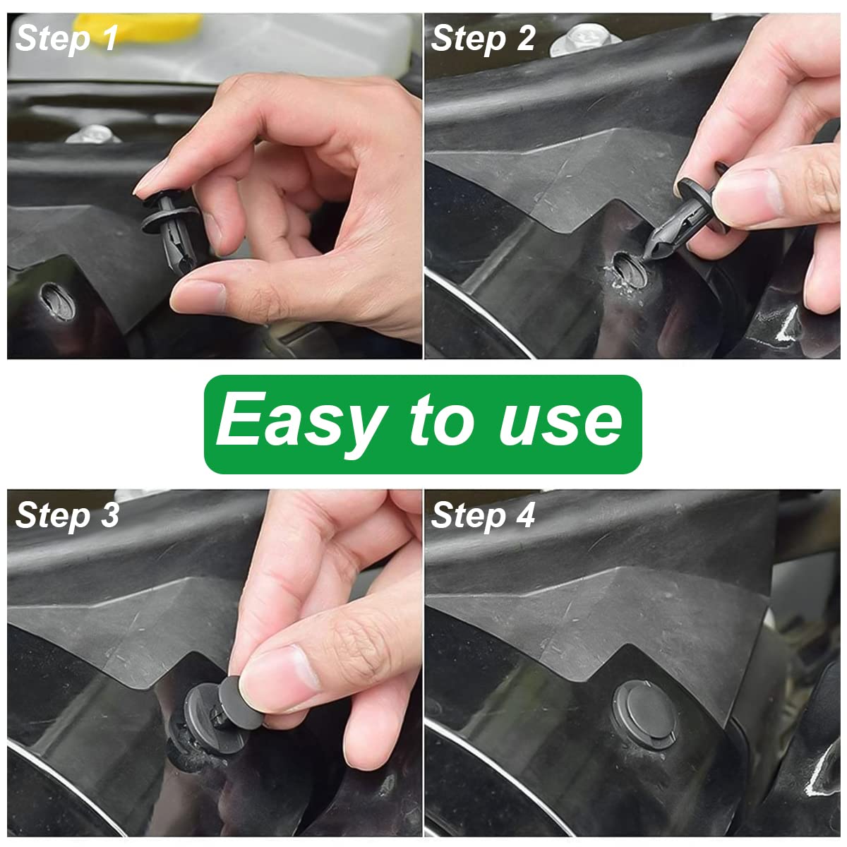 100PCS 6 Sizes Car Retainer Clips Set, Auto Door Trim Panel Clips, Bumper Push Rivet Clips with Storage Box, Expansion Screws Re