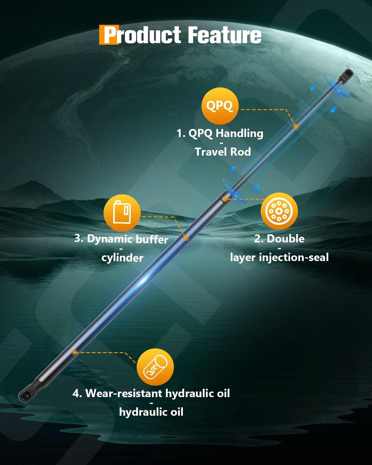 Scitoo Hood Lift Supports Replacement Struts Gas Springs Shocks Fit For Hyundai Azera 3.3L 2007-2011,For Hyundai Azera 3.8L 2006