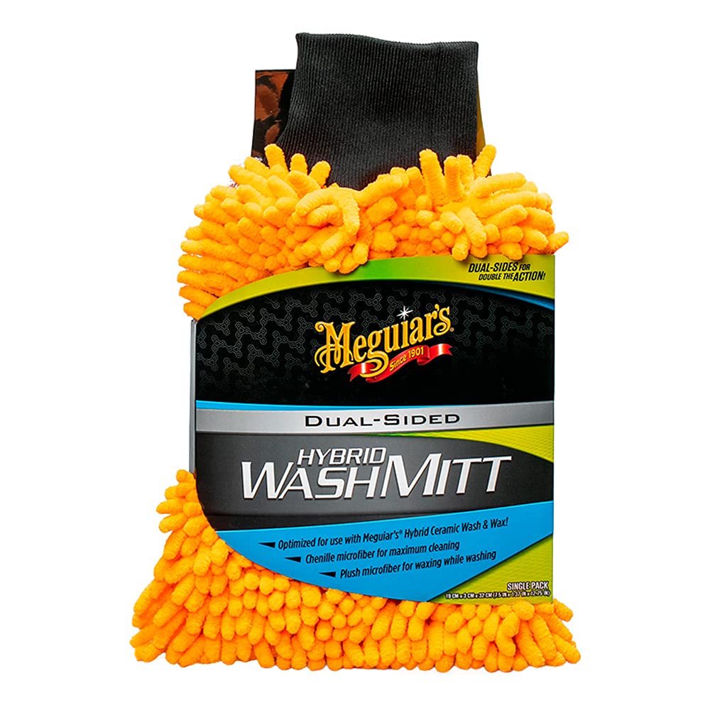 Meguiar'S X210200Eu Hybrid Microfibre Wash Mitt, Black