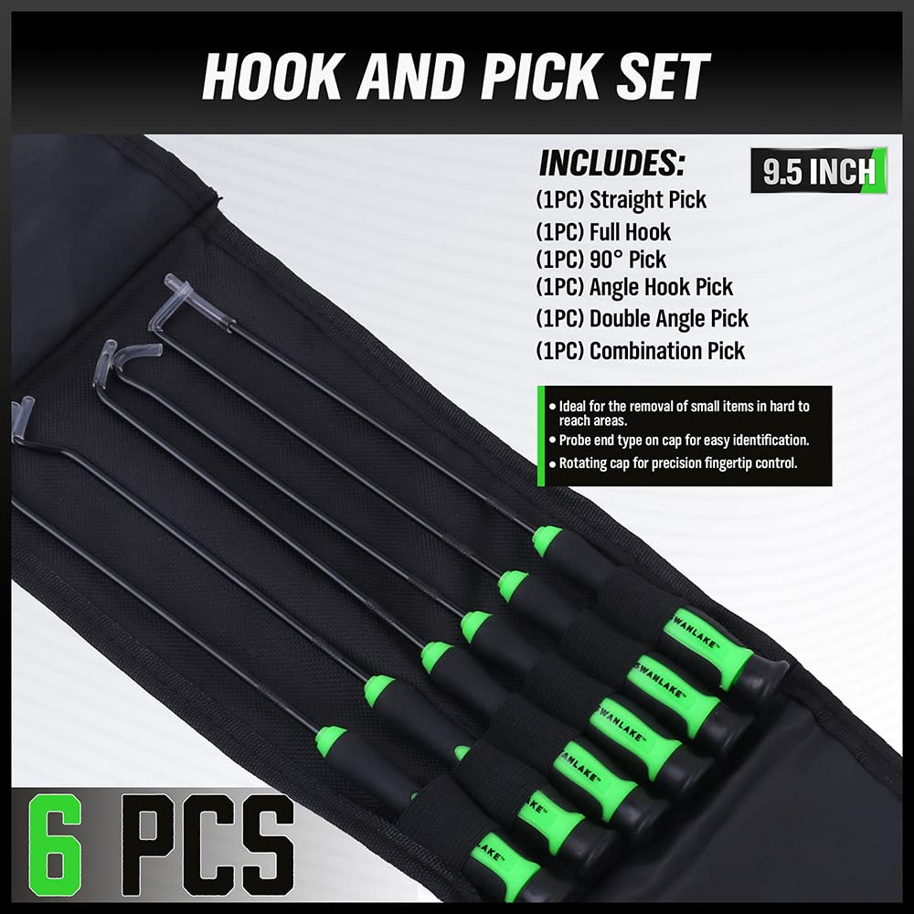 SWANLAKE Pick and Hook Set, Pick Tool Set for Car Auto Oil Seal/O-Ring Seal Gasket Pick Mini Hooks Puller Remover (6PCS)