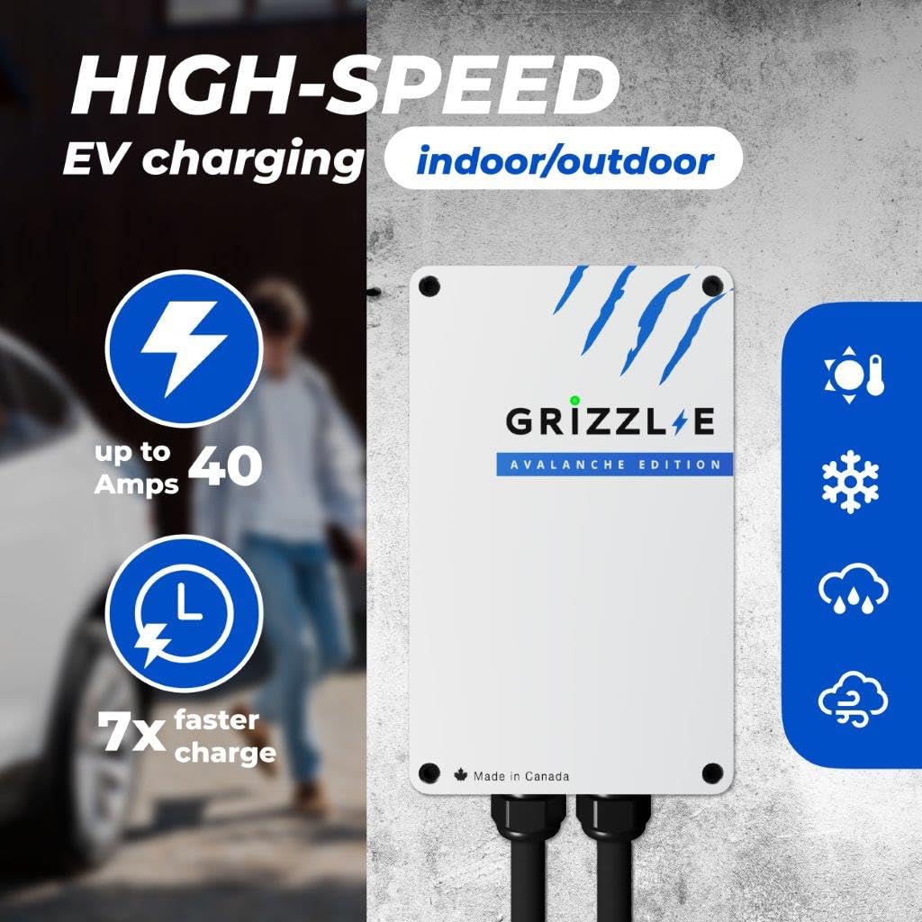 Grizzl-E Level 2 EV Charger, 40 Amp, UL Certified, NEMA 14-50, 24ft Cable, Avalanche Edition