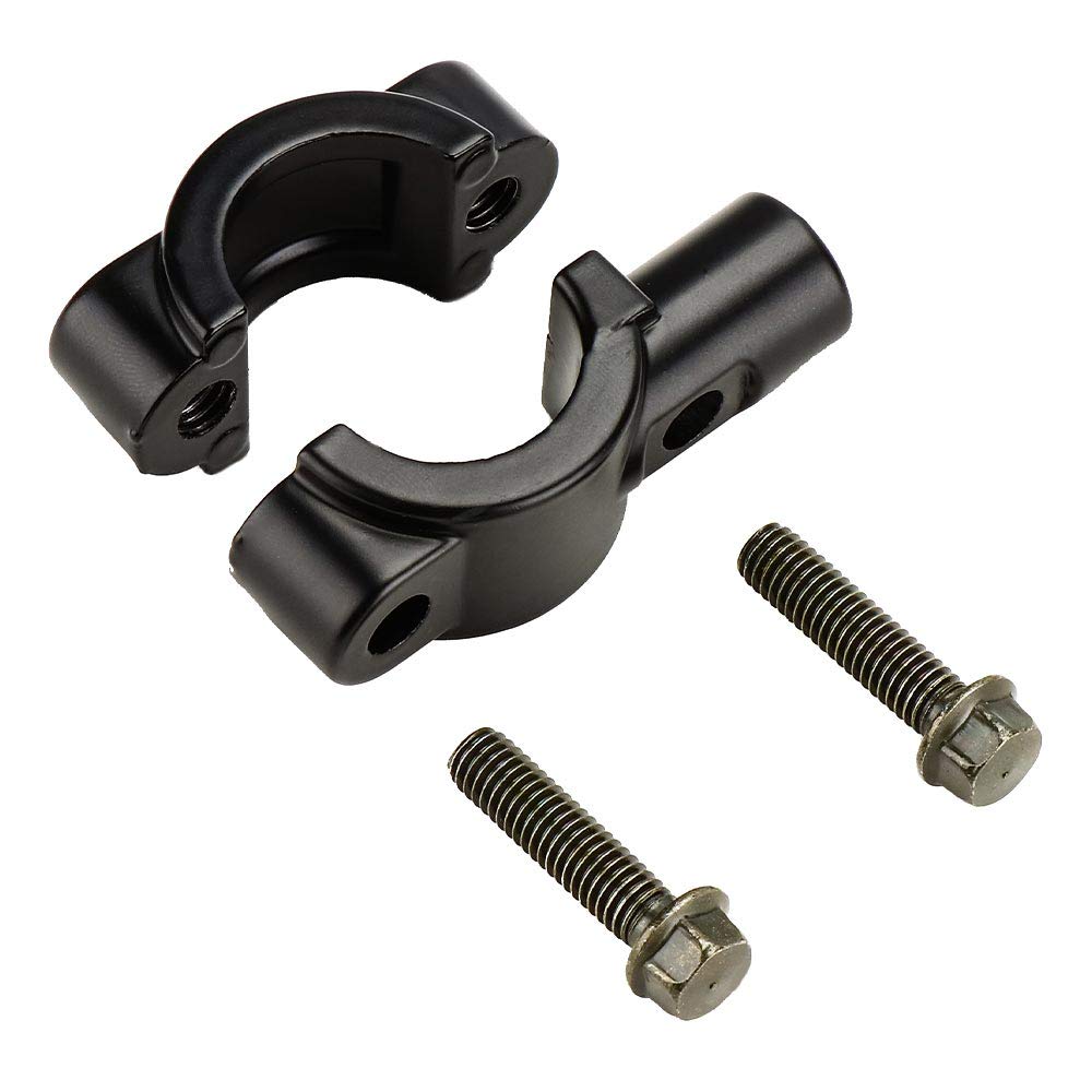 Kemimoto 10Mm 7/8' Universal Motorcycle Black Aluminum Handlebar Mirror Mount Clamps, 2 Pack