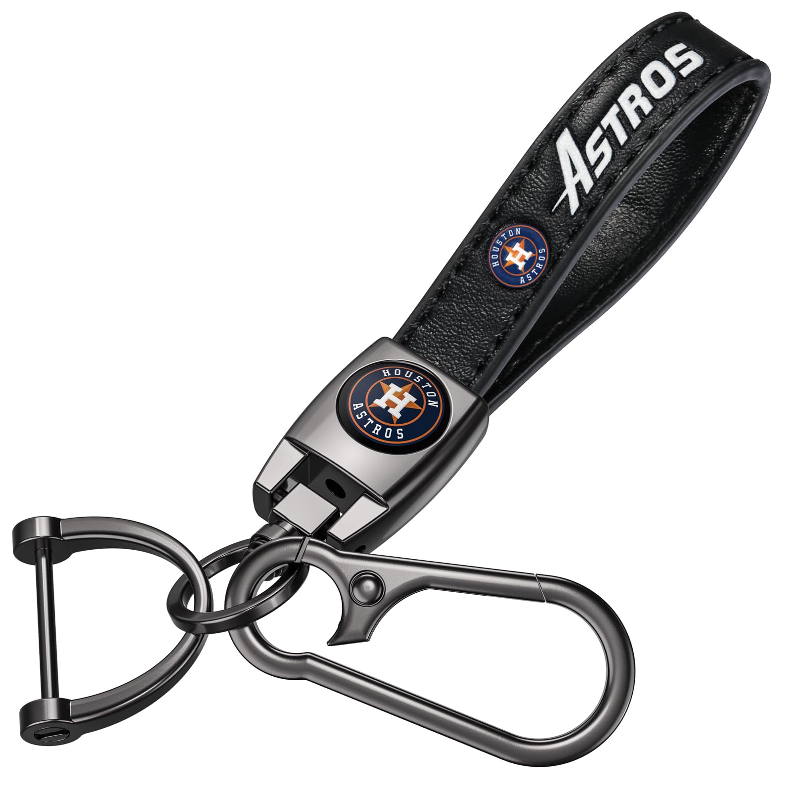 EMIJOY Car Keychain Keyring for Huston Astros Baseball Fans,Huston Astros Accessories Women/Mens Keychains for Vehicles,Leather