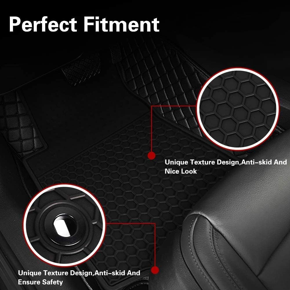 San Auto Car Floor Mats Custom Fit For Toyota Camry 9Th 2025 Black Red Rubber Car Floor Liners Set All Weather Season Protection