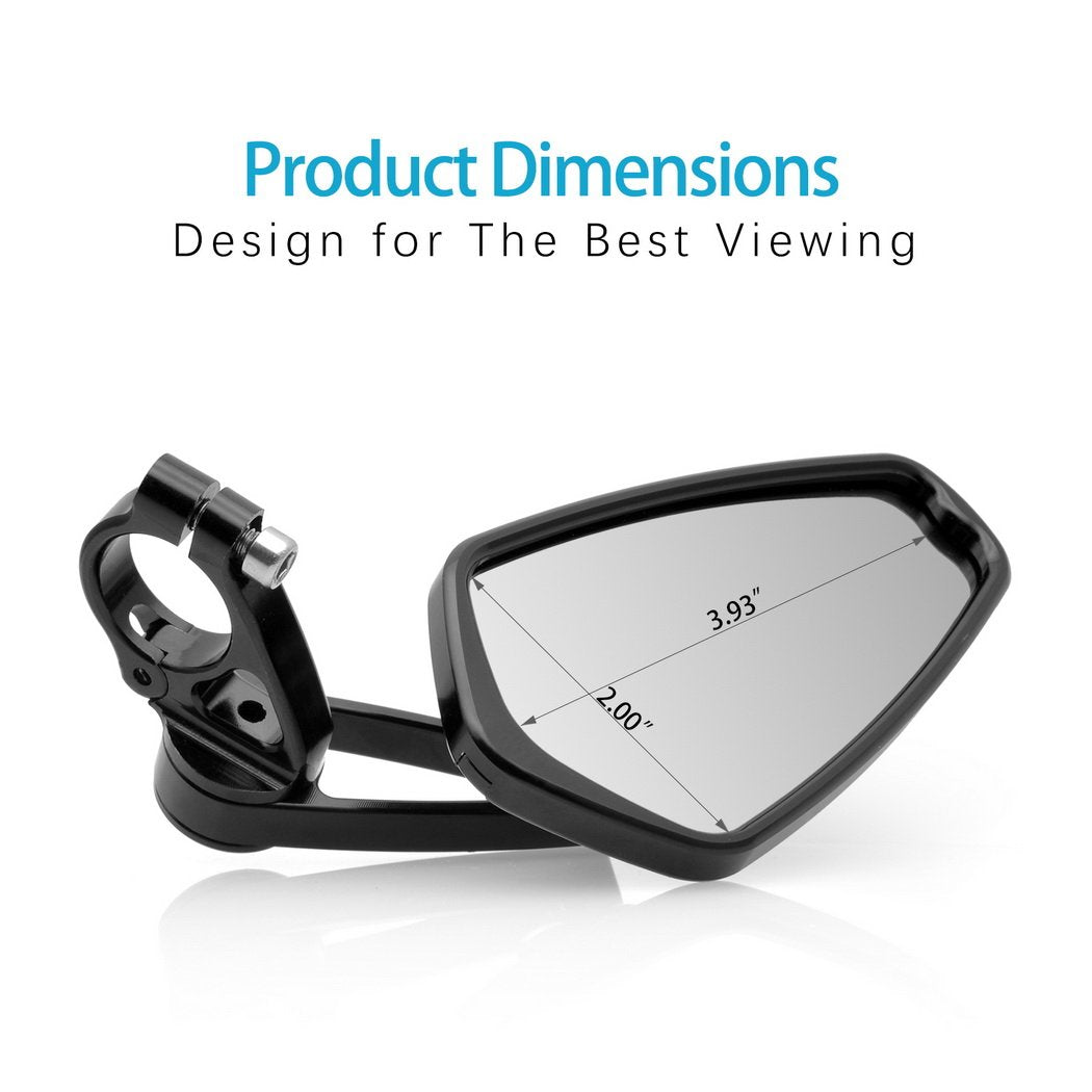 MZS Motorcycle Bar End Mirrors Rear View Side Mirror Black 7/8 Compatible with GROM MSX125 CB500F Z125 Z750 Z900 MT-03 MT-07 FZ-