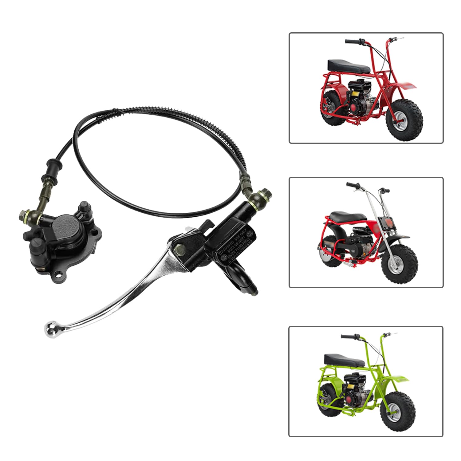 GREHUA Upgraded Hydraulic Disc Hand Brake Master Cylinder Caliper with Brake Pad Assembly 50 Inch Hose for 98cc 3.0HP Baja Hensi