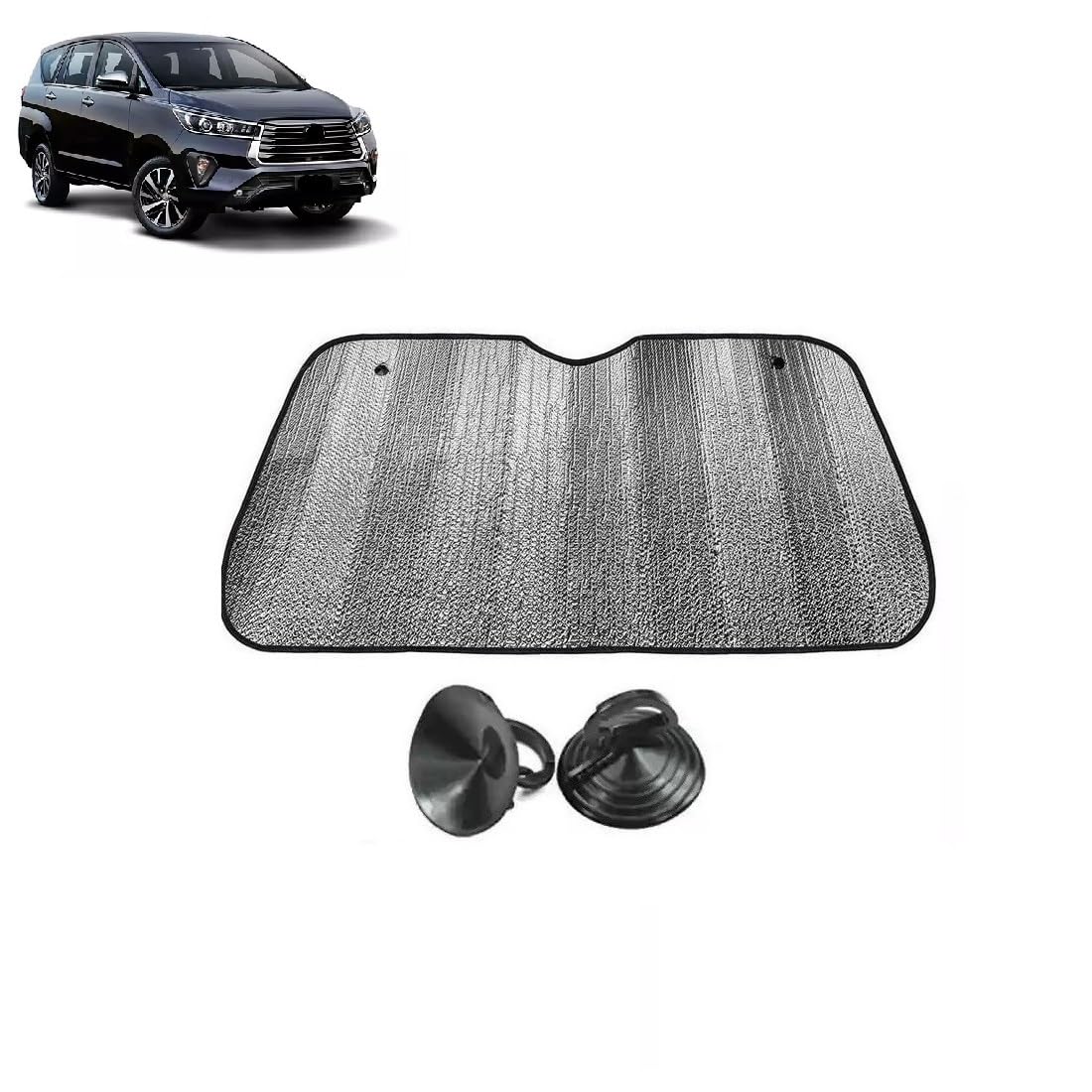 Car Windshield Sun Shade UV Rays Protector Silver Sunshade Solar Reflective Suitable for Innova Crysta