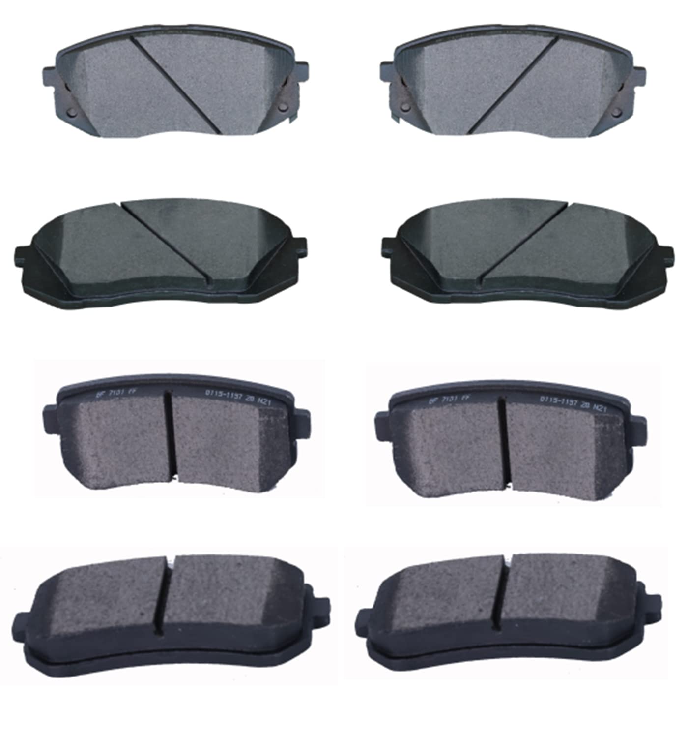 EXPPOWER Replacement for Ceramic Brake Pads Front & Rear 2010-2017 Hyundai Tucson, 2011-2016 Kia Sportage, 2014 Kia Cadenza (D12