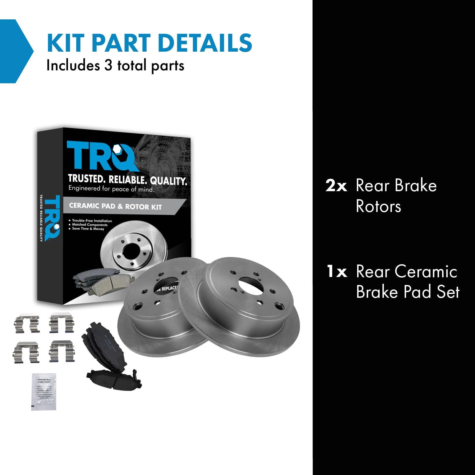 Trq Rear Brake Pad & Rotor Kit Brake Pads Brake Rotor Ceramic Compatible With 2009-2013 Subaru Forester 2008-2014 Impreza 2010-2