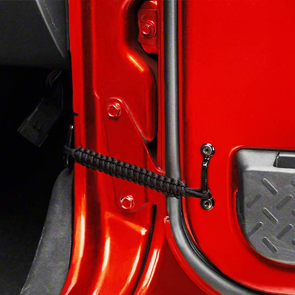 Savadicar Door Limiting Straps Swing Door Check Limiter For 1987-2022 Jeep Wrangler Yj Tj Jk Jku Jl Jlu & Gladiator Jt 2/4 Door, Interior Accessories, Black