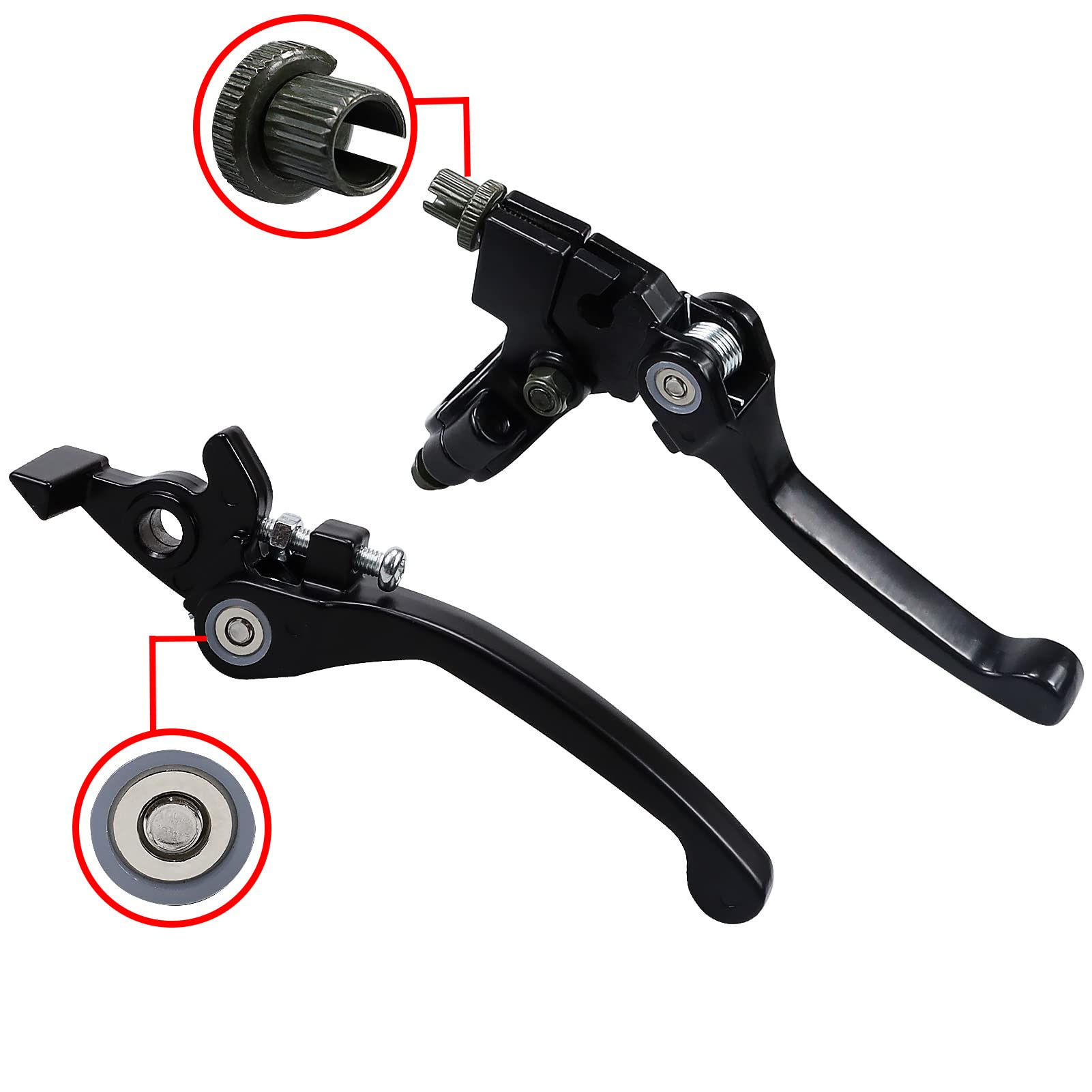 LOCOPOW Brake Clutch Lever Handle for 7/8" Handlebar - Aluminum, Black - Compatible with 110cc-140cc Dirt Bikes