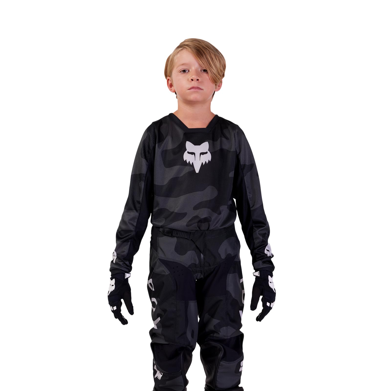 Fox Racing Youth 180 Motocross Dirt Bike Jersey, Black Camo, Large