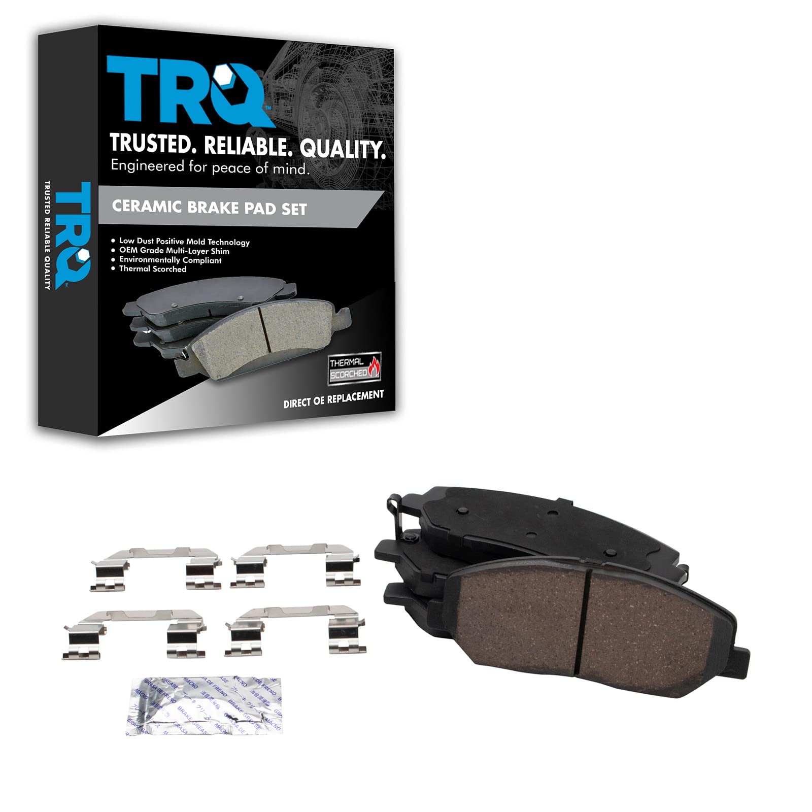 TRQ Front Brake Pads Ceramic Compatible with 2009-2011 Hyundai Genesis