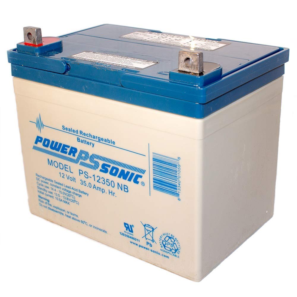 Power Sonic PS-12350 Rechargeable Sealed Lead Acid Battery 12V 35AH @ 20-hr, 33AH @ 10-hr, Ideal for Reliable Power Solutions