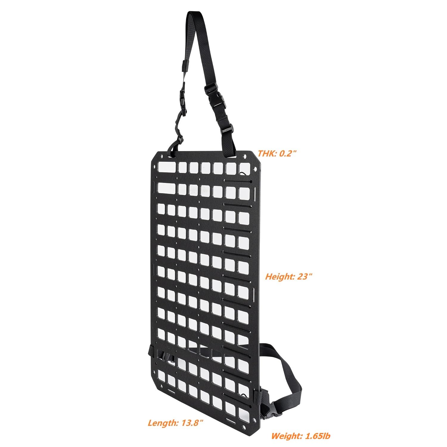 Tacnex Rigid Molle Panel For Car Seat Back Organizer Vehicle Edc Tactical Gear Holder Pouch Holster Mount Rack Modular Storage P