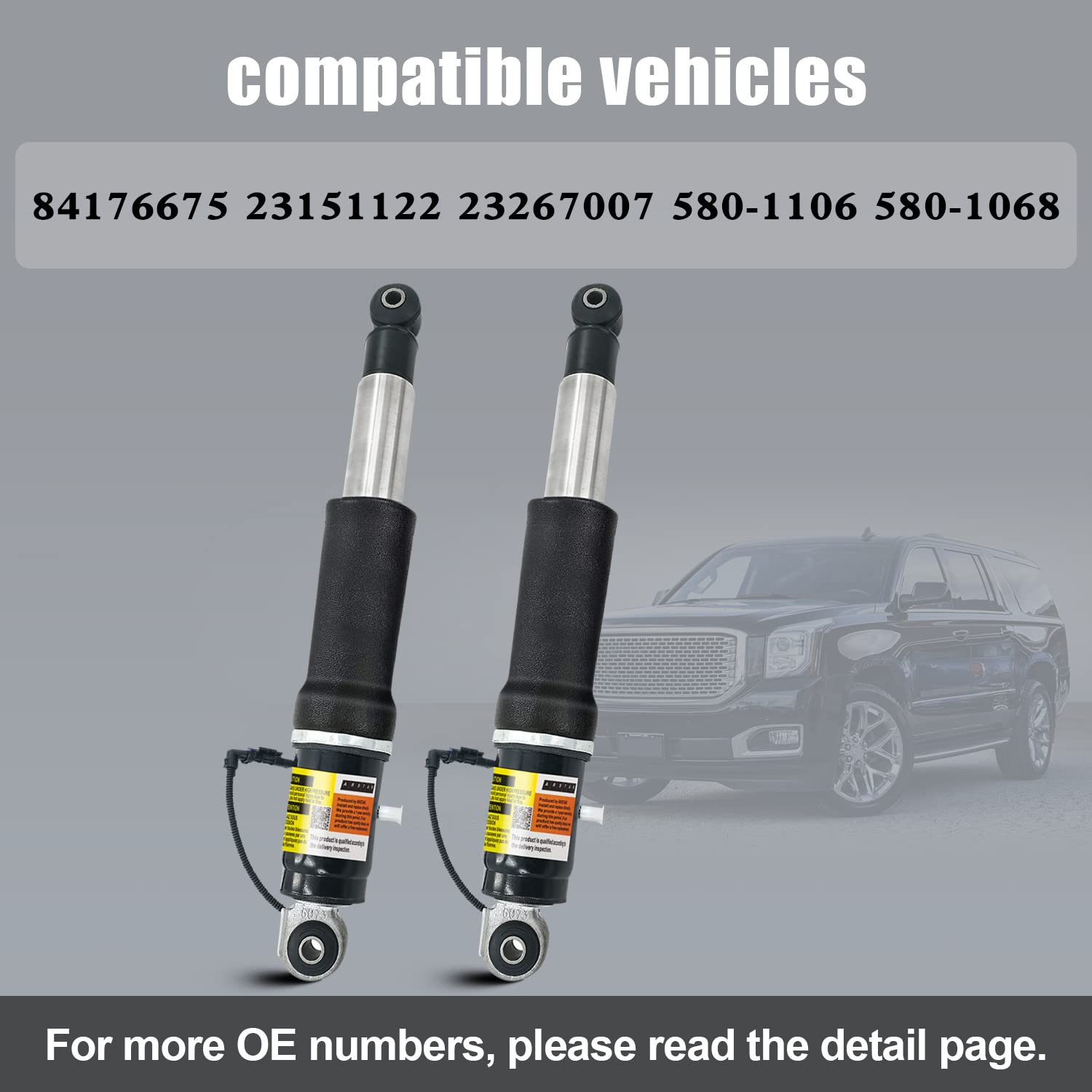 ARSTAK 84176675 Rear Air Shock Struts Absorber Compatible with Chevy Tahoe Suburban, Fits for Cadillac Escalade ESV, Fits for GM