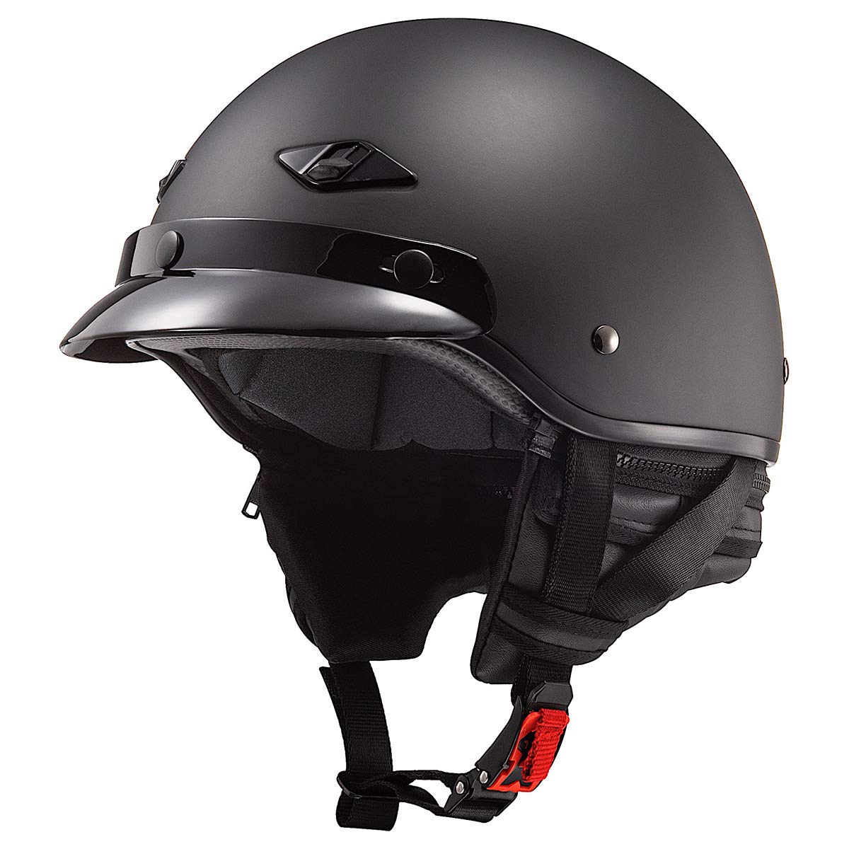 Ls2 Helmets Bagger Motorcycle Half Helmet (Matte Black - Medium)