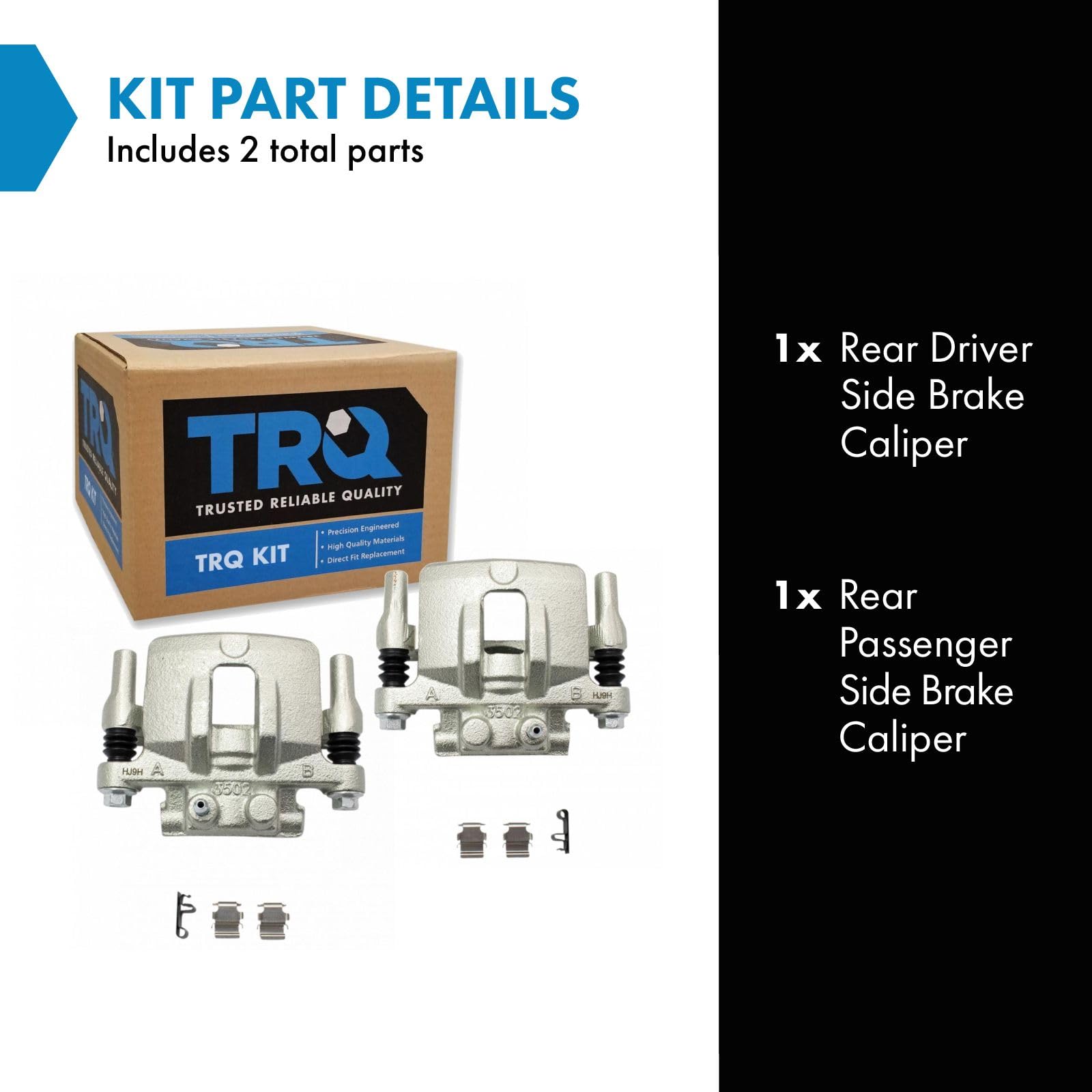 Trq Rear Brake Caliper Set Compatible With 2011-2014 Chrysler 200 2007-2010 Sebring 2008-2014 Dodge Avenger 2007-2012 Caliber 20