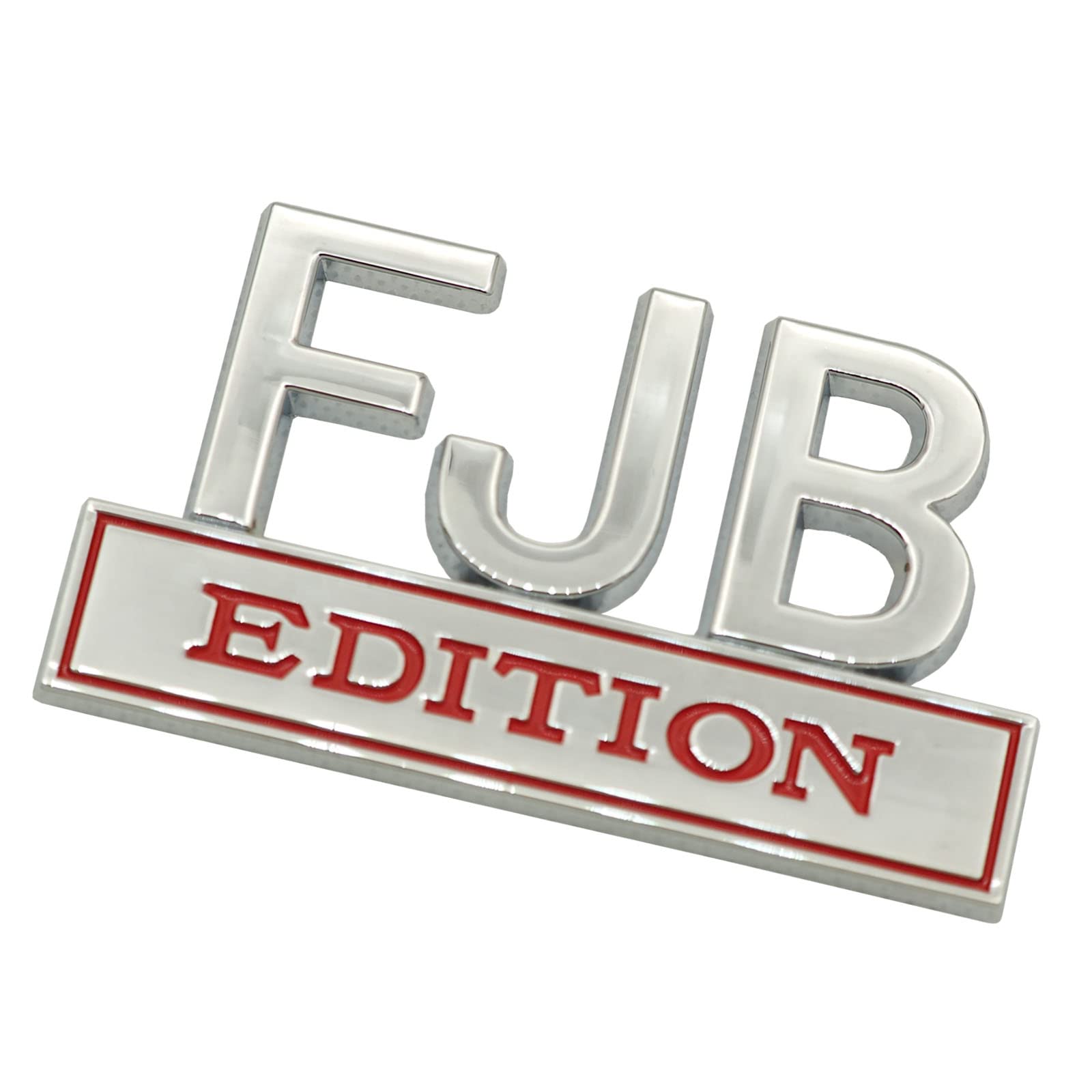 2 Pack Fjb Emblem 3D Fender Badge Decal Car Truck Metal Replacement For Universal Vehicle, Car, Truck, Suv Chrome Red