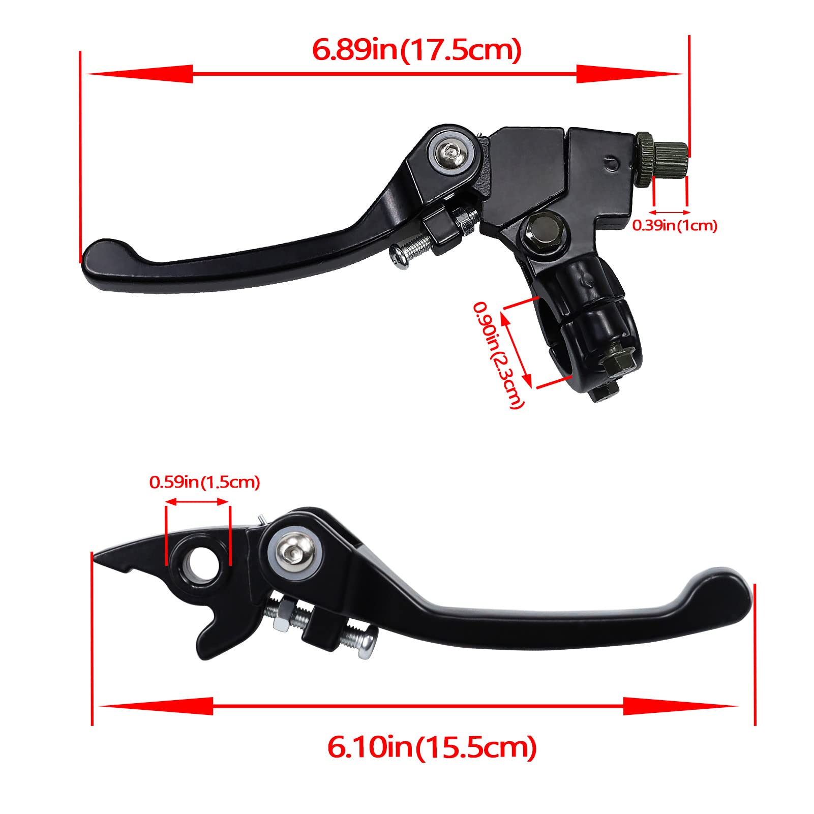LOCOPOW Brake Clutch Lever Handle for 7/8" Handlebar - Aluminum, Black - Compatible with 110cc-140cc Dirt Bikes