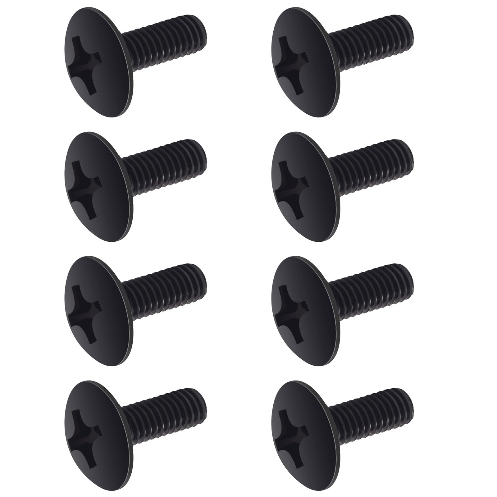 Crossarctic Black License Plate Screws for Lexus, Toyota, Honda, Machine Pan Head, Premium Rust-Proof Stainless Steel, M6-1.0 x 
